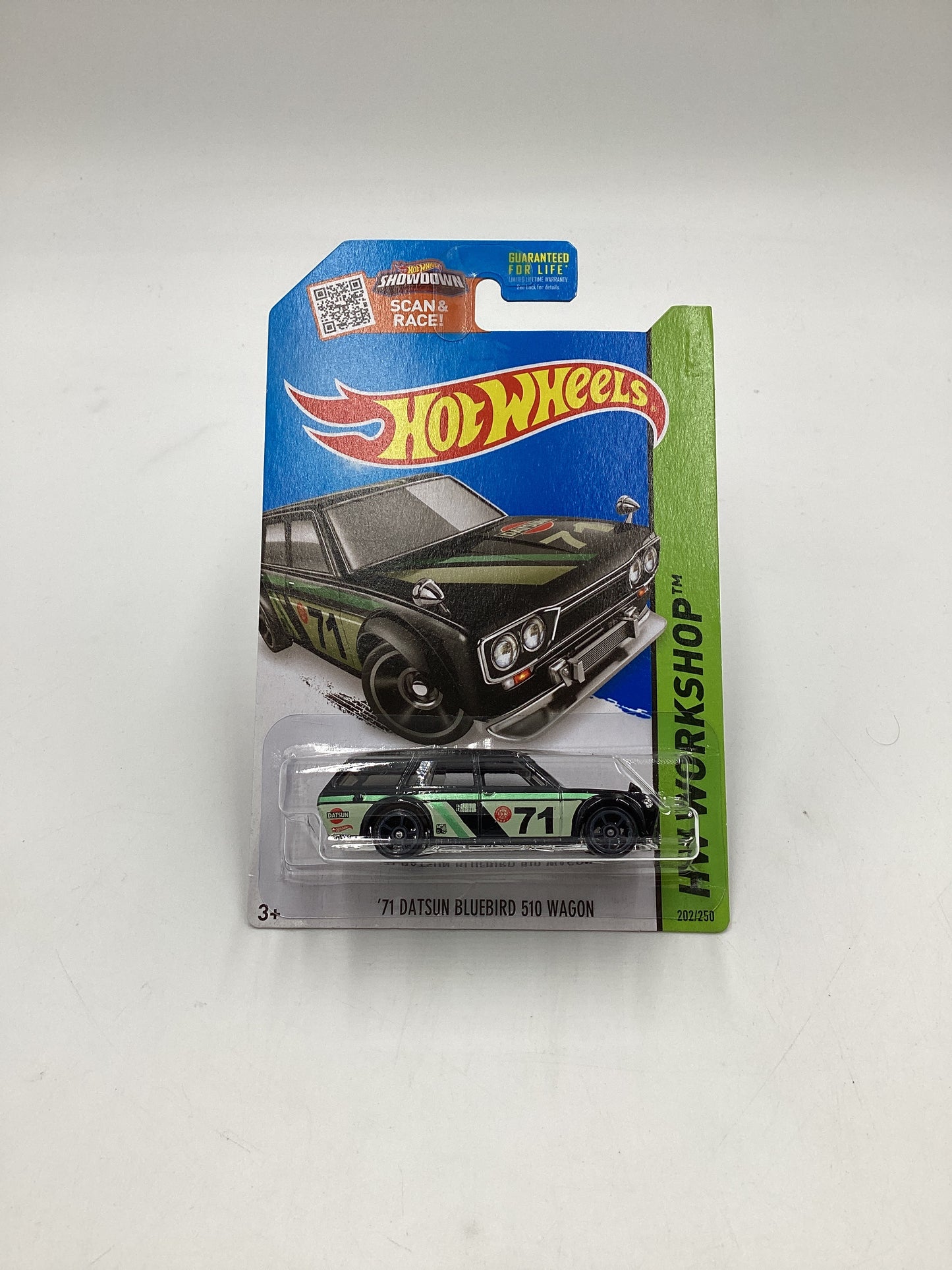 2015 Hot Wheels  #202 71 Datsun Bluebird 510 Wagon Kmart Exclusive W/Protector 240A