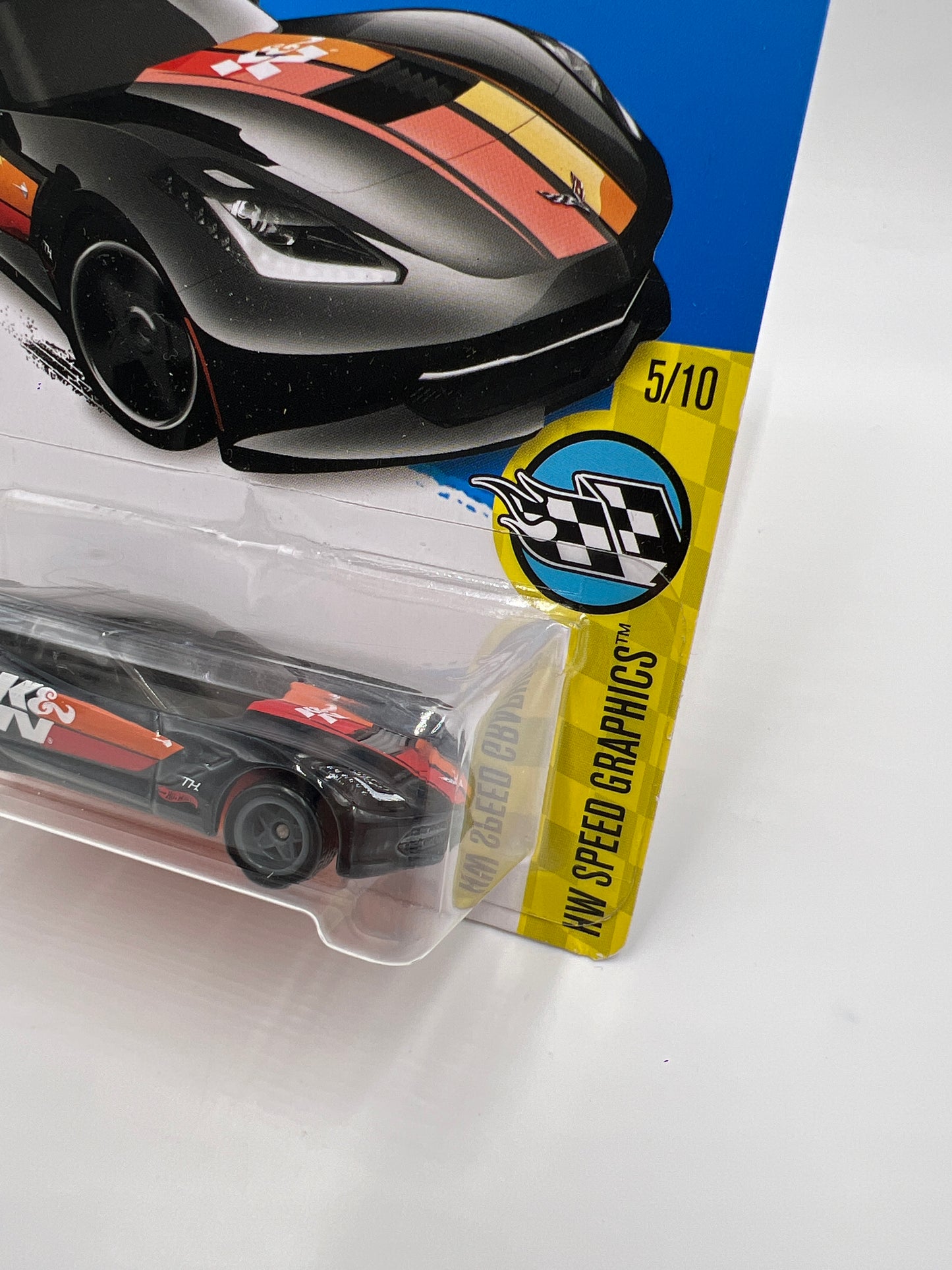 2016 Hot Wheels Super Treasure Hunt #180 14 Corvette Stingray Black K&N W/Protector