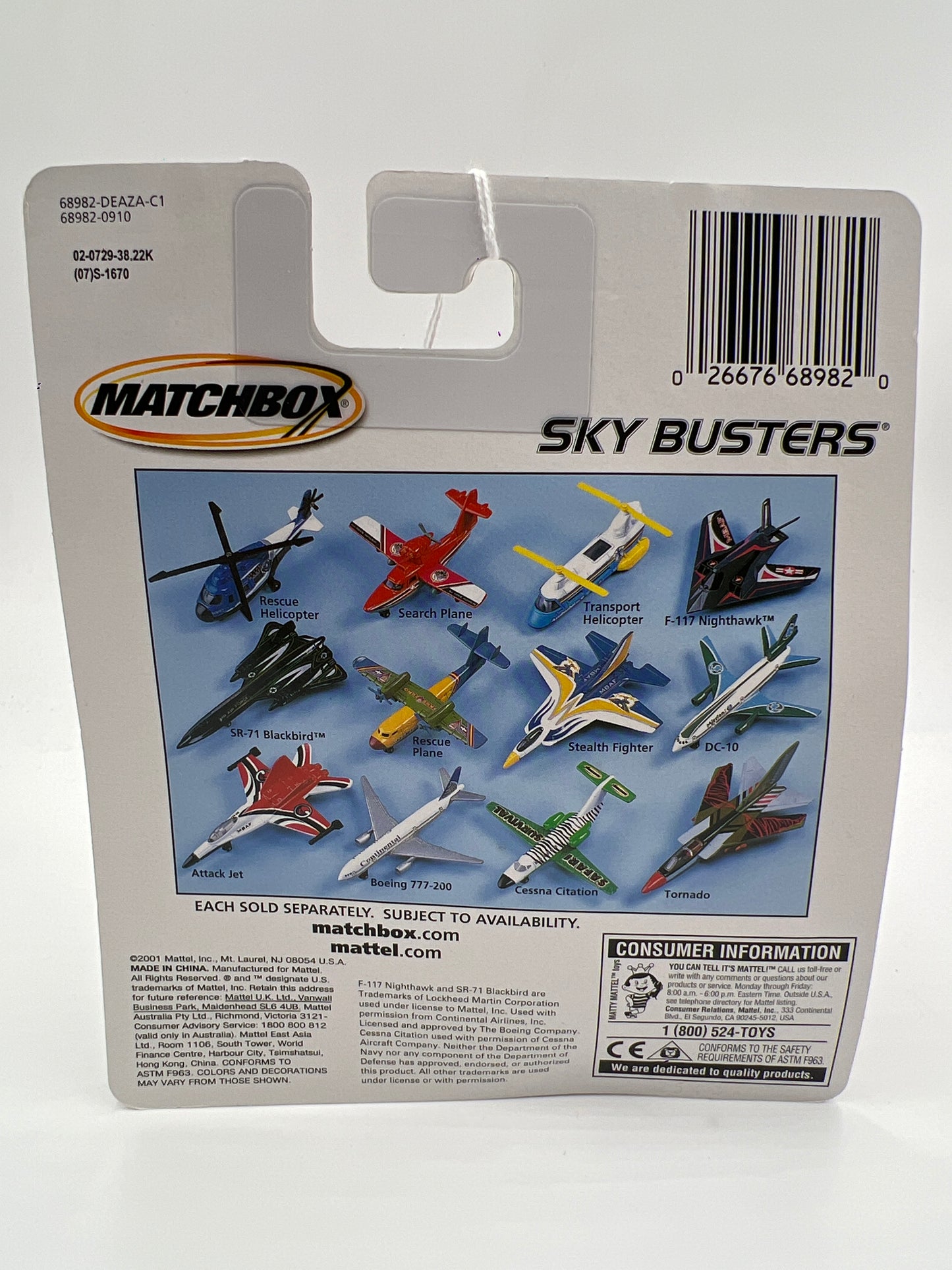 Matchbox Sky Busters SR-71 Blackbird MB Air Force Black UU1