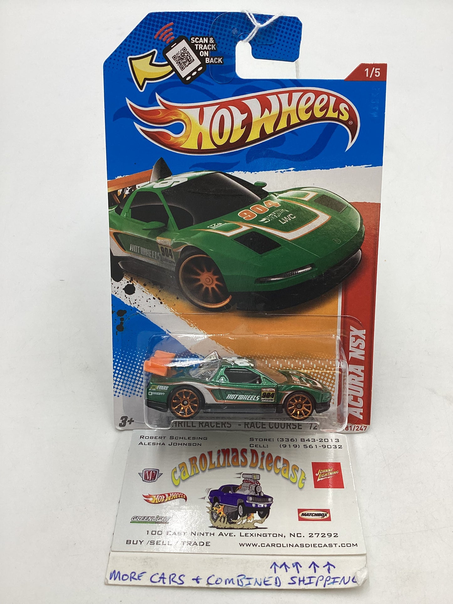 2012 Hot Wheels Thrill Racers - Race Course #181 Acura NSX Green 105A