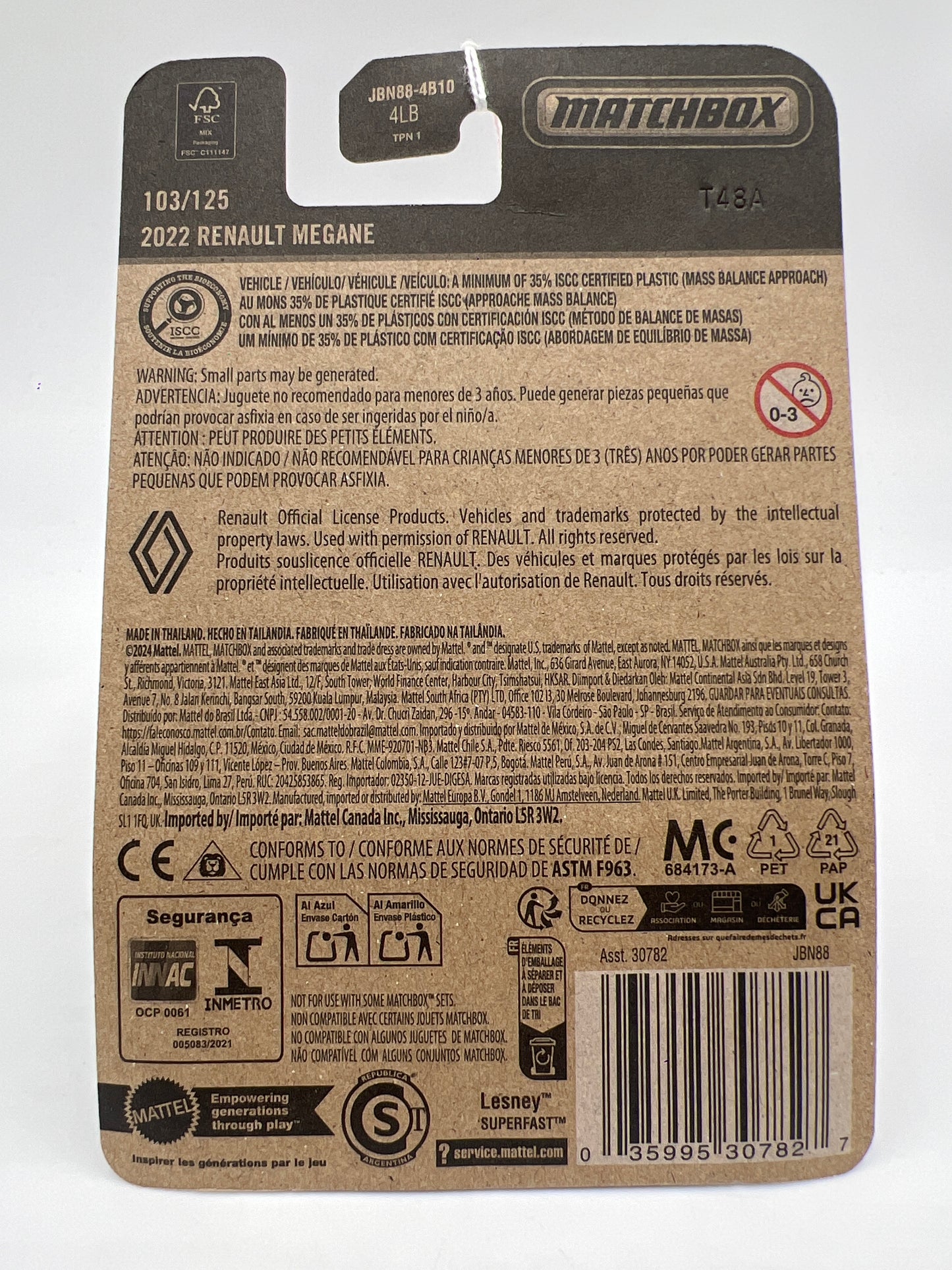 2025 Matchbox #103 2022 Renault Megane White 216C