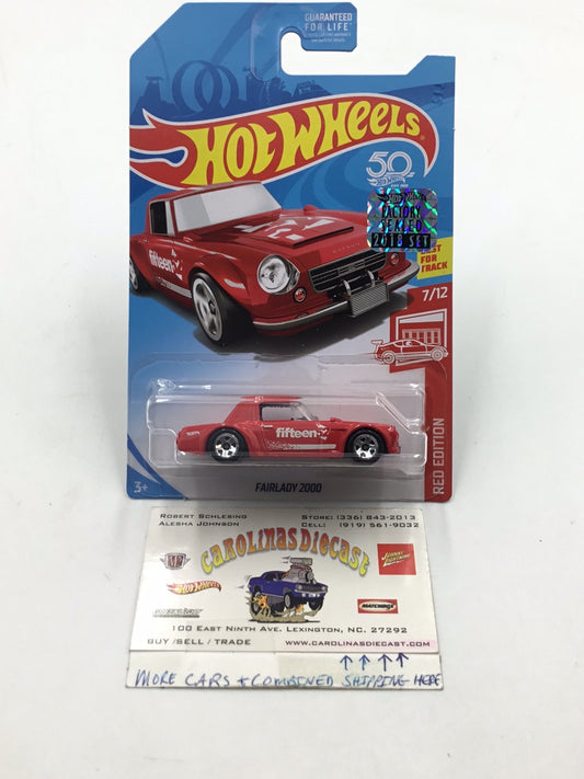2018 hot wheels red edition #7 Fairlady 2000 target red factory sealed sticker