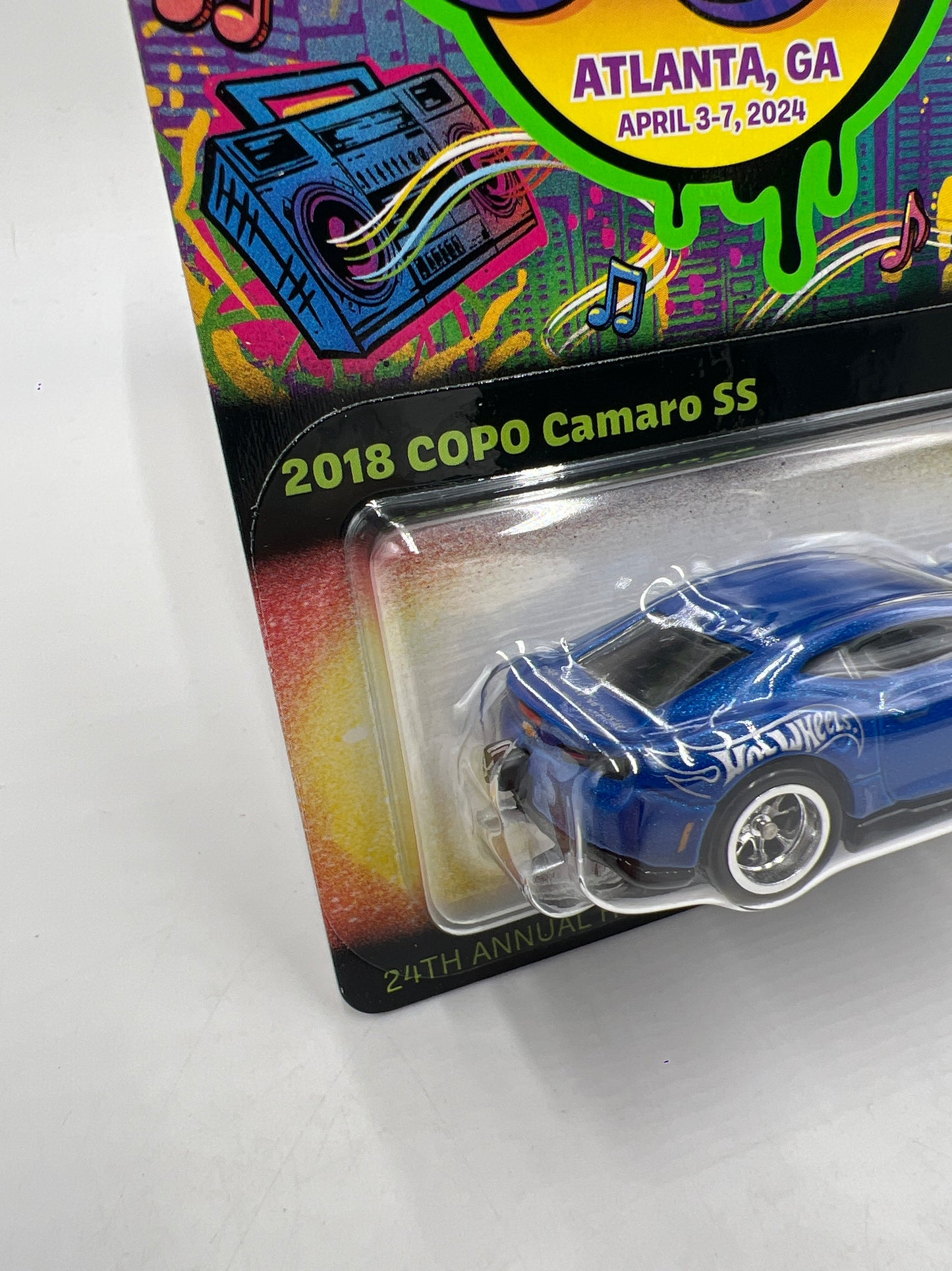 2024 Hot Wheels 24th Annual Collectors Nationals 3739/4000 2018 Copo Camaro SS Blue W/Protector