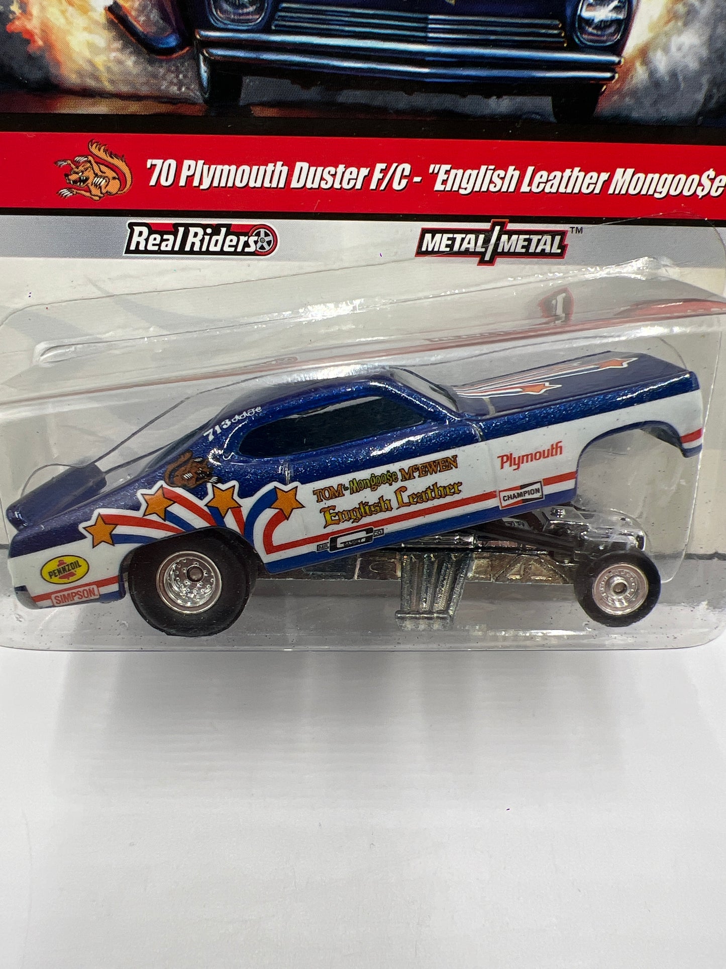 Hot Wheels Drag Strip Demons #15 70 Plymouth Duster F/C English Leather Mongoo$e Duster Blue Card Not Perfect