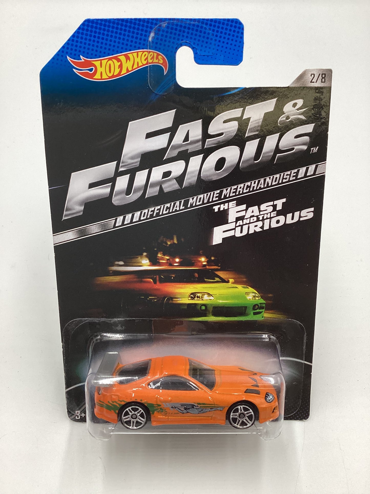 2013 Hot wheels Fast and Furious #2 Toyota Supra with Silver Wing W/ protector