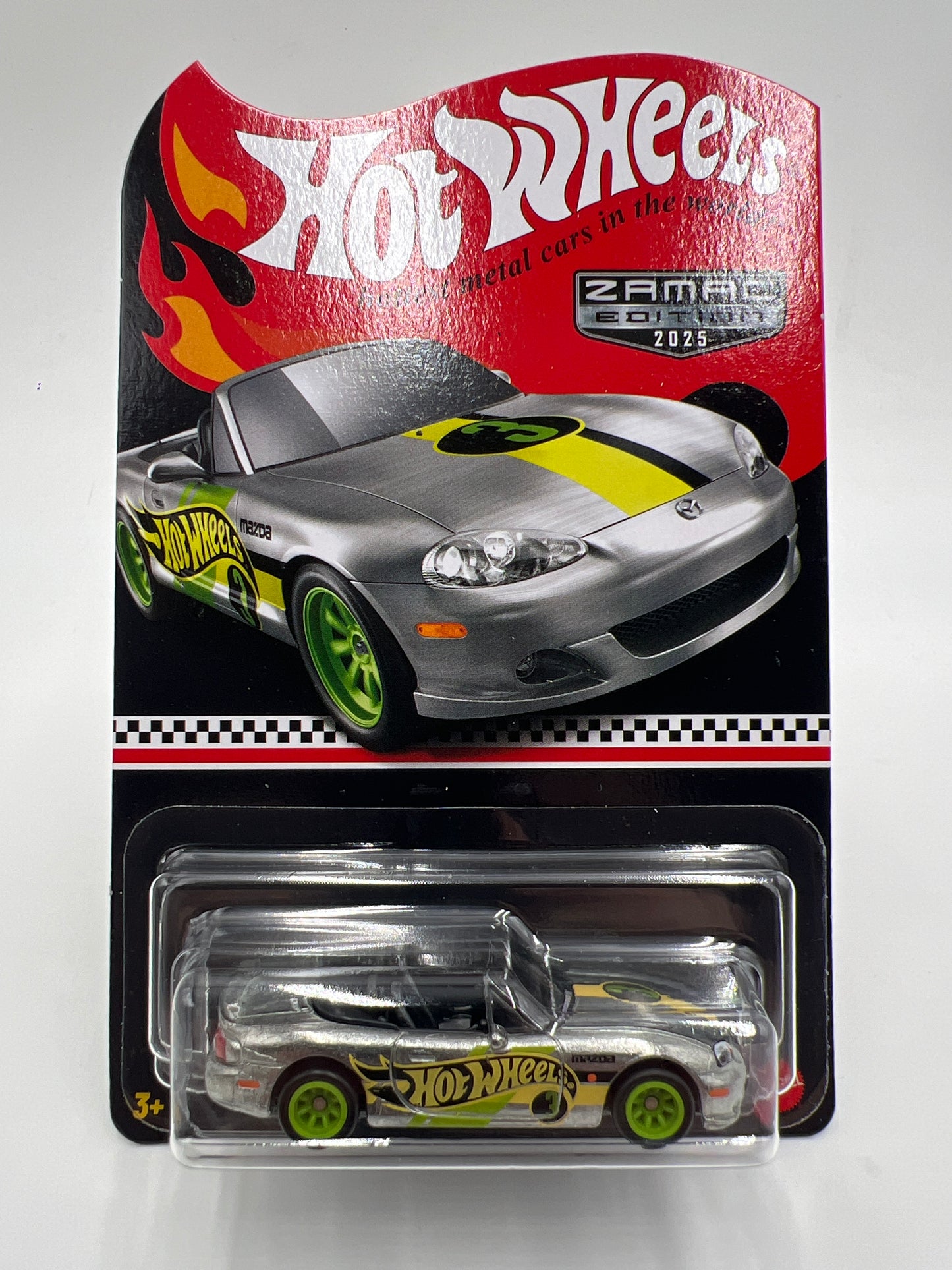 2025 Hot Wheels Legends Tour Walmart Exclusive Zamac Edition #3 2004 Mazda Mazdaspeed Miata W/Protector