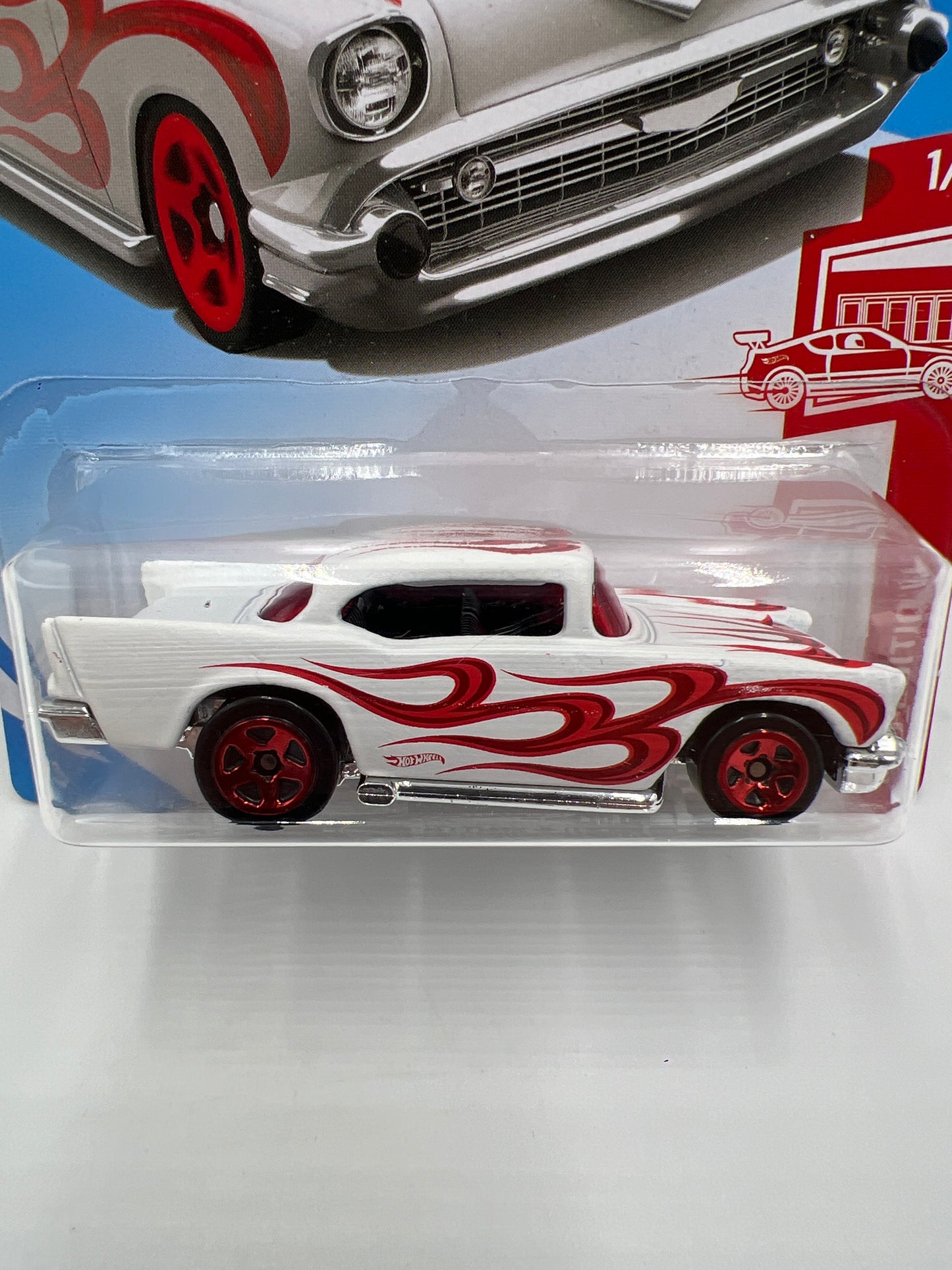 2019 Hot Wheels Target Exclusive Red Edition #9 57 Chevy White 148E