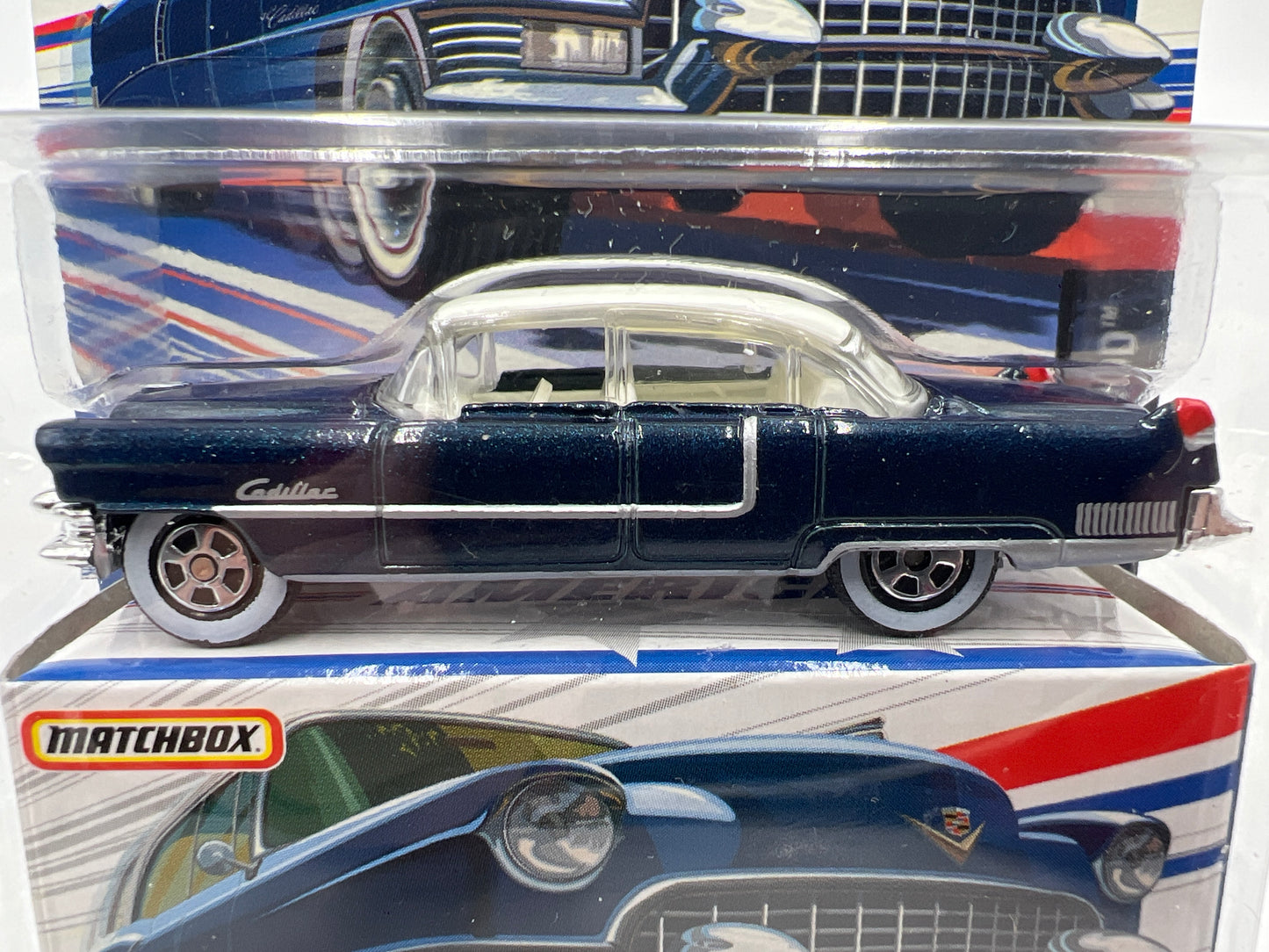 Matchbox Superfast America #14 1955 Cadillac Fleetwood Dark Blue 170G