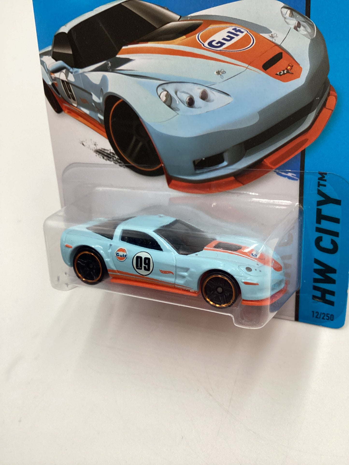 2015 Hot Wheels #12 09 Corvette ZR1 Gulf Blue 13D