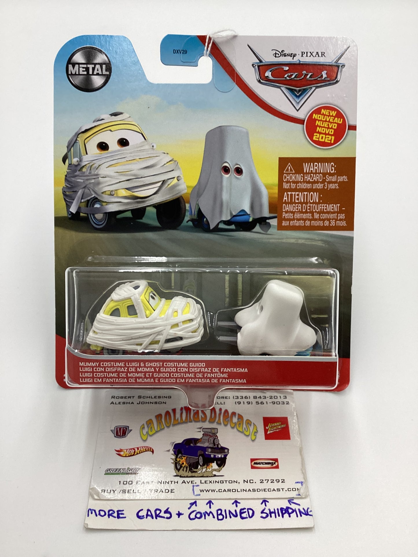 2021 Disney Pixar Cars 2 Pack Mummy Costume Luigi/ Ghost Costume Guido 140C