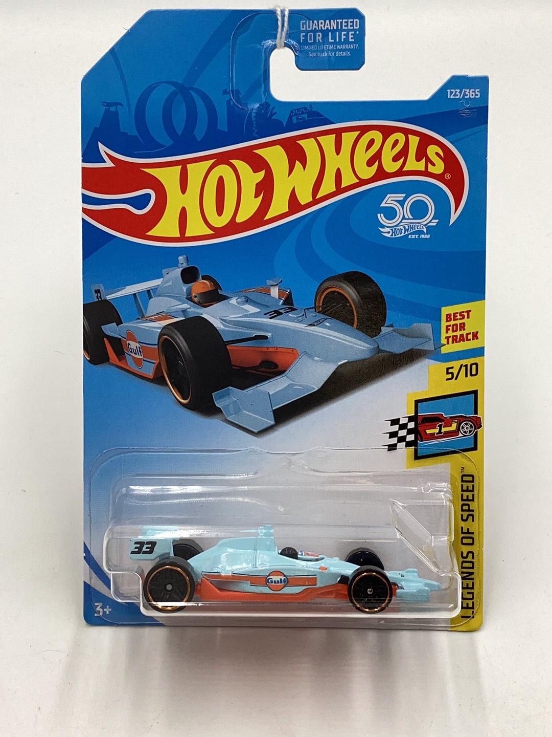 2018 Hot Wheels #123 Indy 500 Oval Gulf 61B