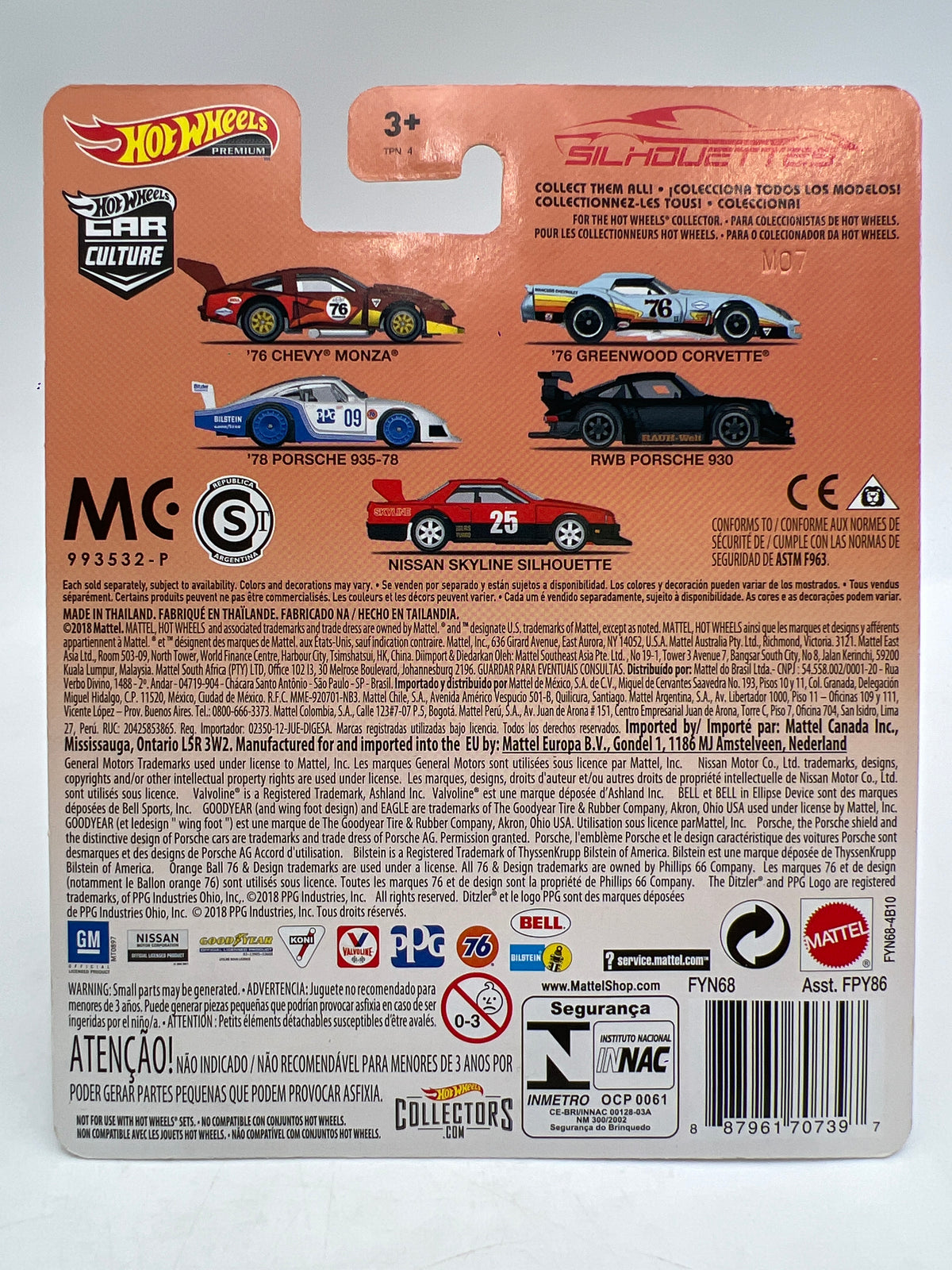 2018 Hot Wheels Premium Silhouettes #4 RWB Porsche 930 Matte Black W/Protector