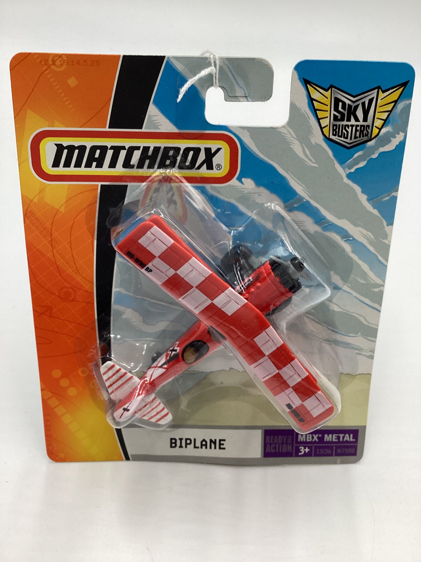 2008 Matchbox Skybusters N7588 Biplane Red 114D