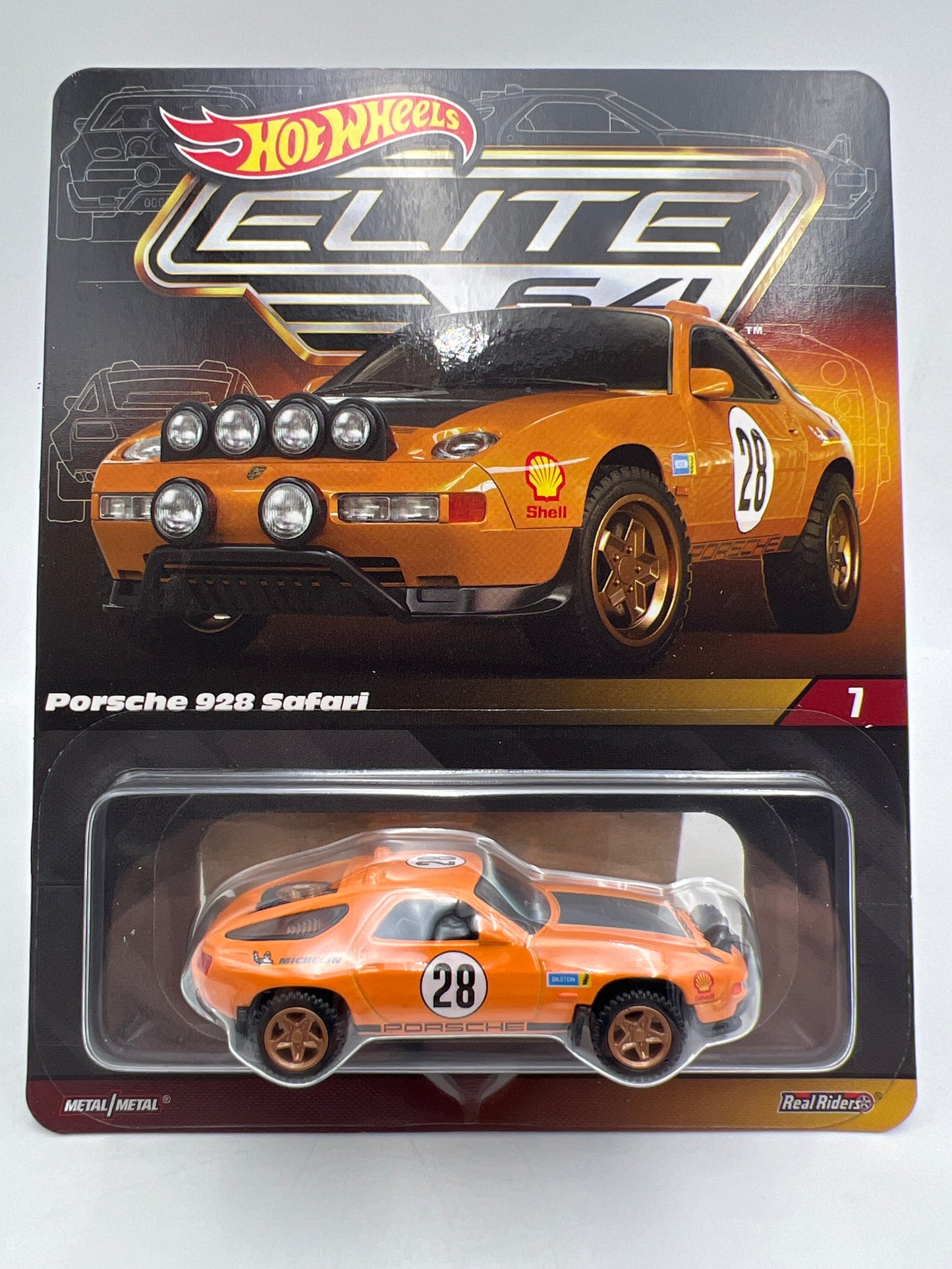 Hot Wheels RLC Elite 64 #7 Porsche 928 Safari Orange W/Protector