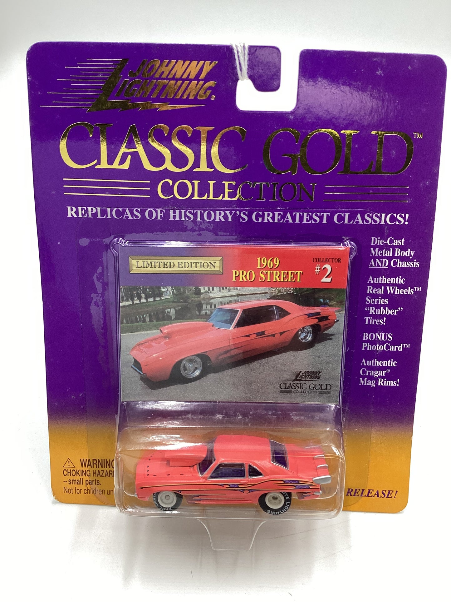 Johnny Lightning Classic Gold Collection #2 1969 Pro Street Camaro Pink White Lightning Chase VHTF