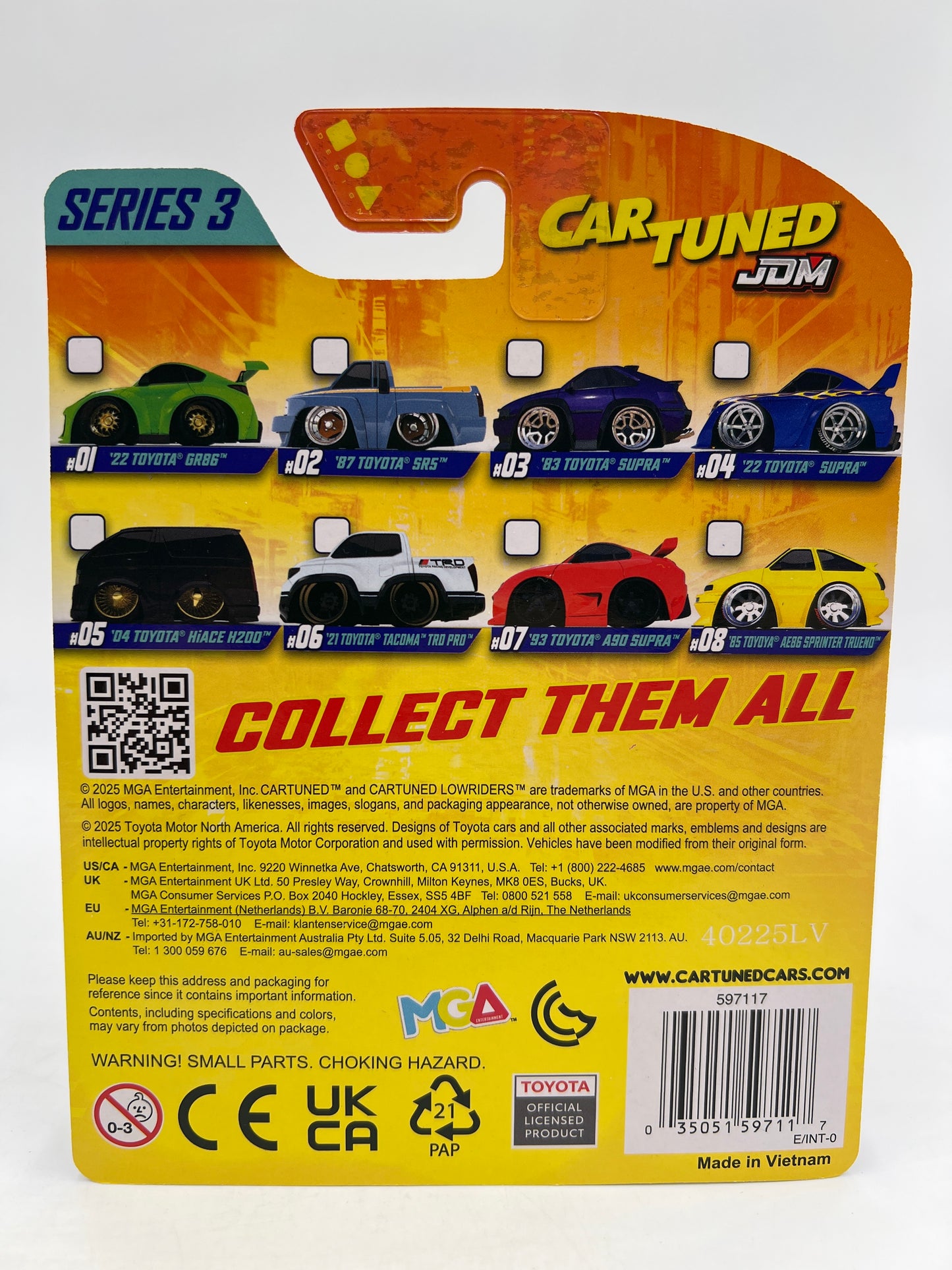 2025 MGA Car Tuned JDM Series 3 #2 87 Toyota SR5 Light Blue