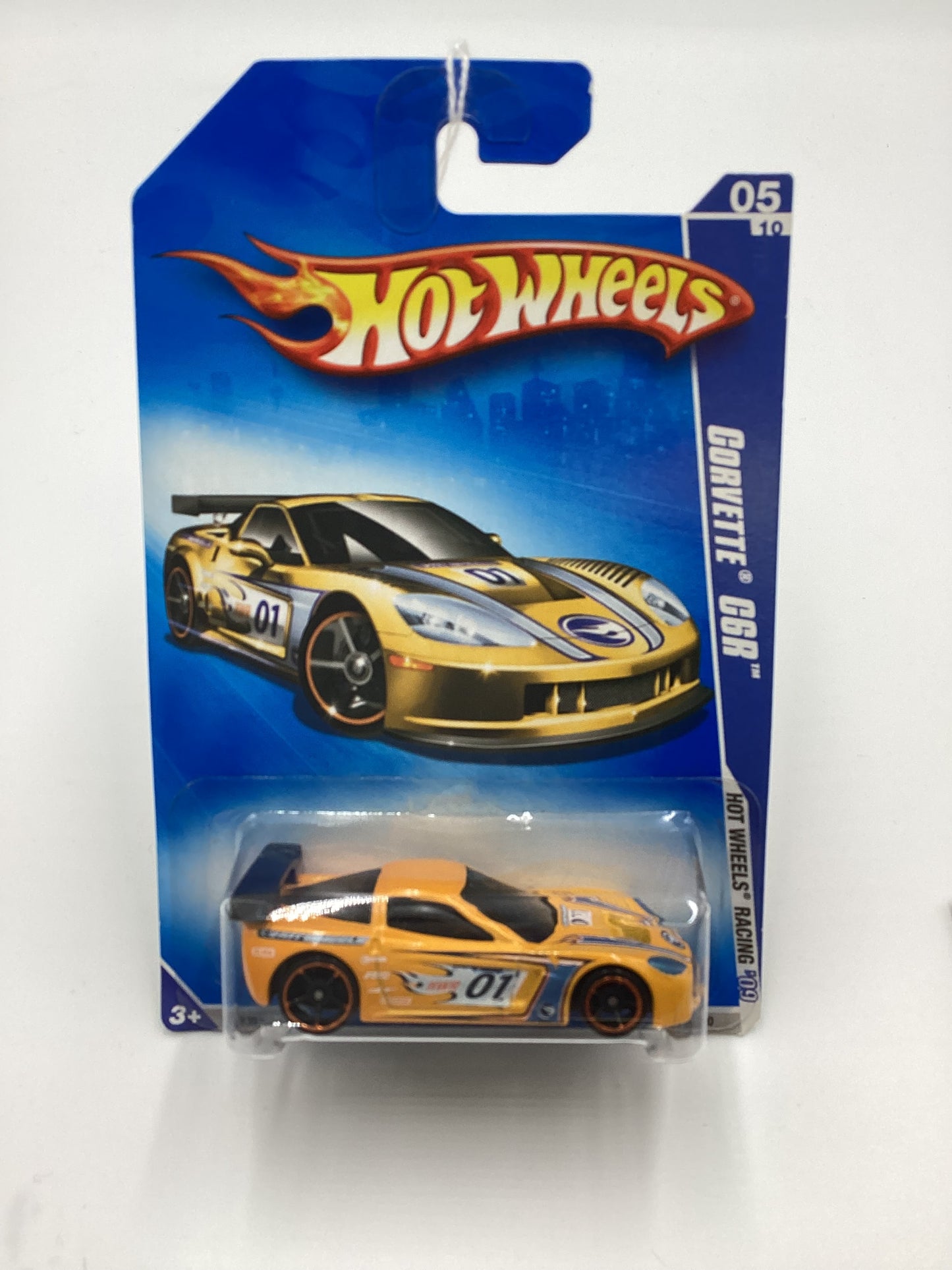 2009 Hot Wheels #071 Corvette C6R Yellow 14i