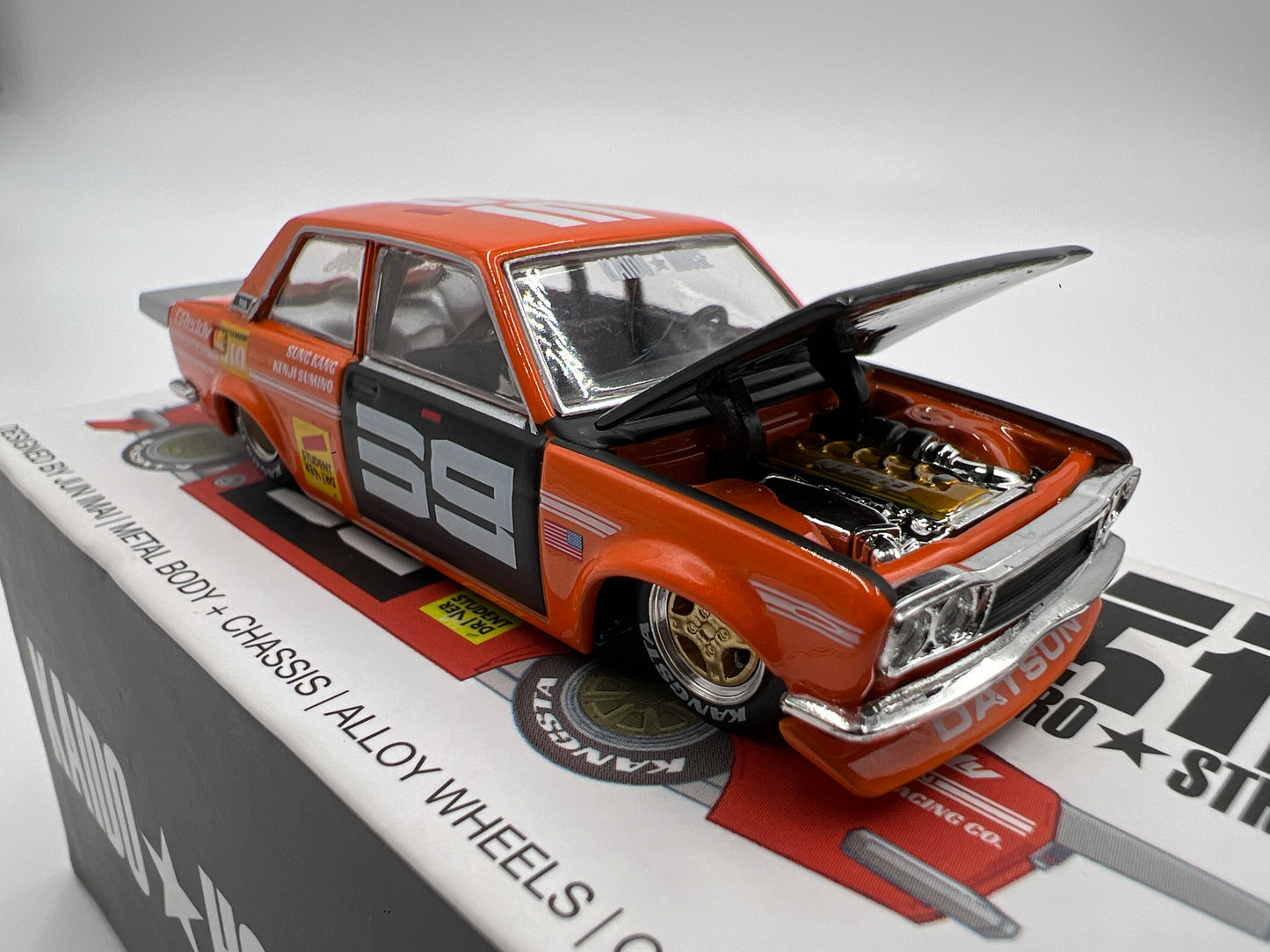 Mini GT Kaido House #004 Datsun 510 Pro Street Orange