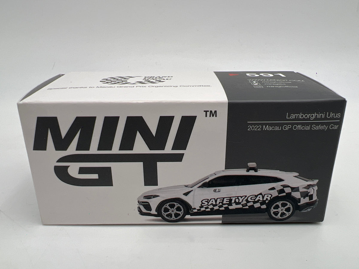 Mini GT MiJo Exclusive #591 Lamborghini Urus 2022 Macau GP Official Safety Car White