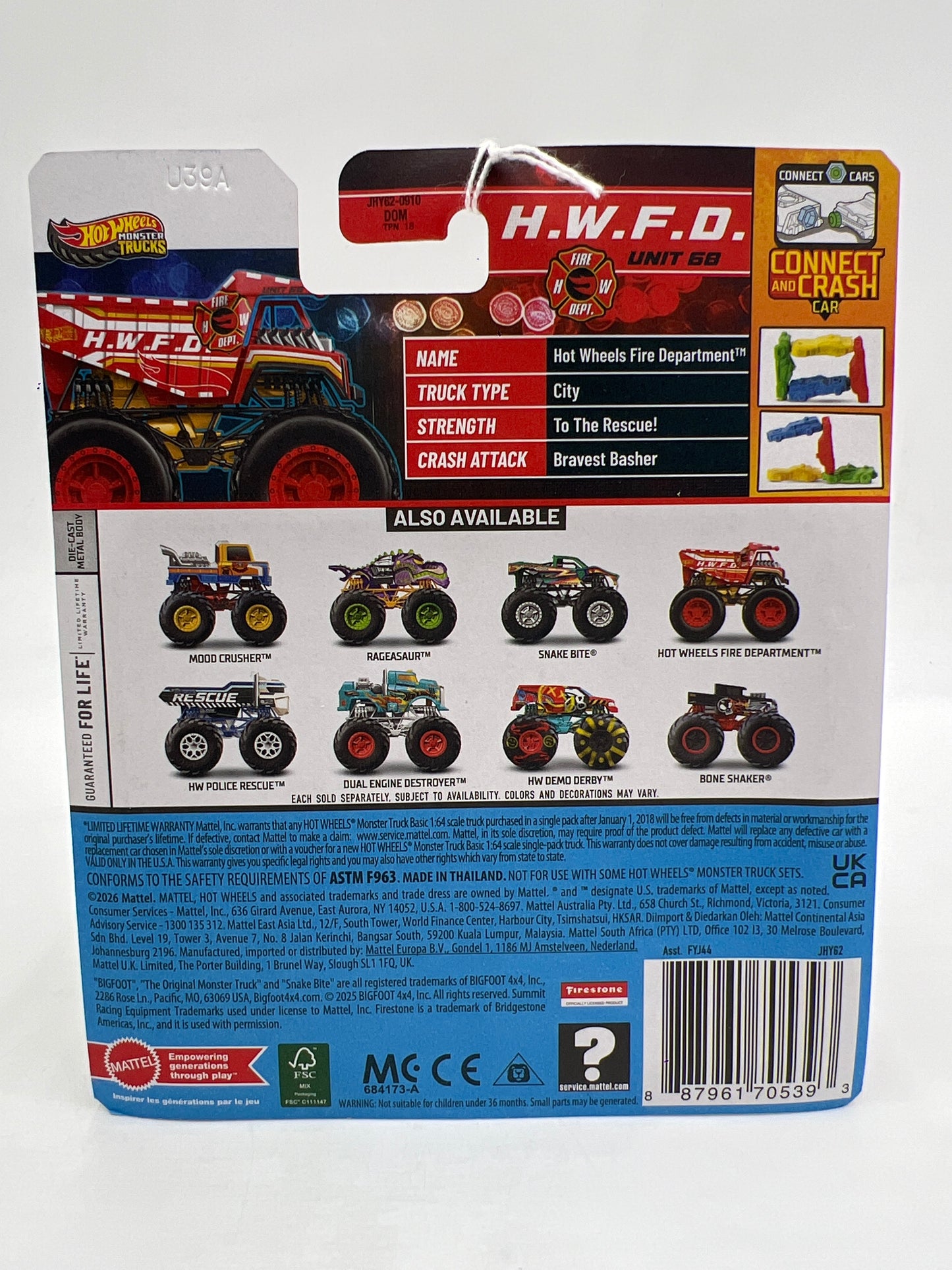 2026 Hot Wheels Monster Trucks Champion Crashers #5 Hot Wheels Fire Department 125H