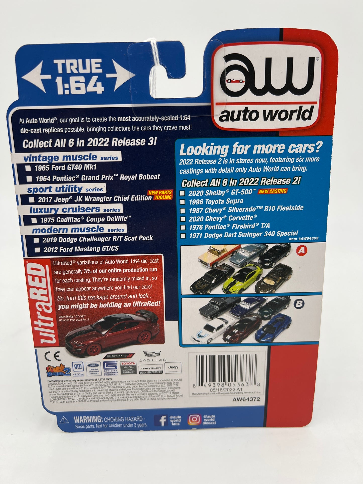 Auto World Vintage Muscle 1965 Ford GT40 MK1 Blue 185A