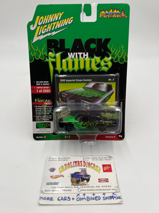 Johnny Lightning Street Freaks Black With Flames Release 4 Version B 1966 Imperial Crown Custom Black/Green 218E