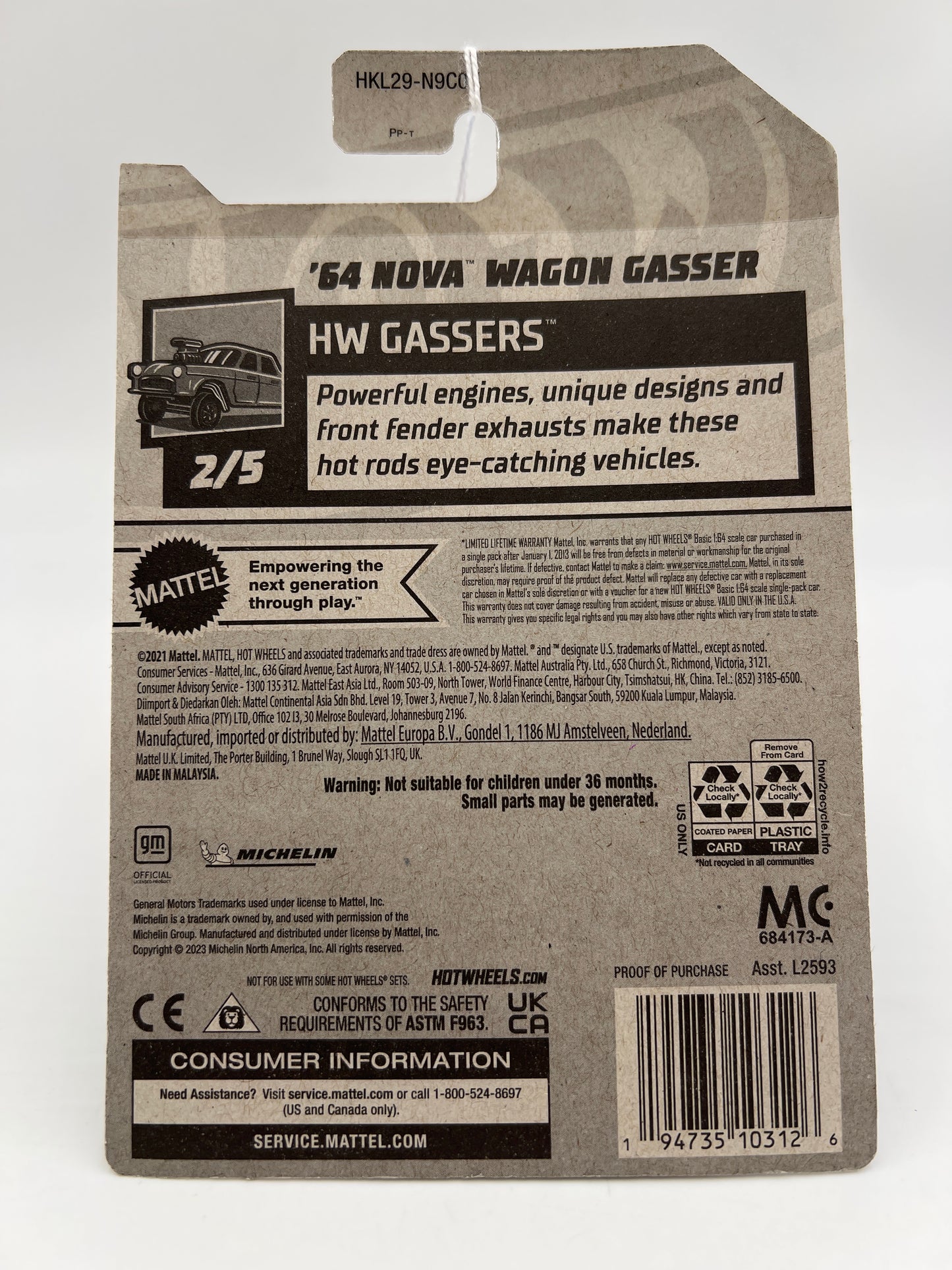 2023 Hot Wheels Walmart Exclusive Zamac 7 #145 64 Nova Wagon Gasser