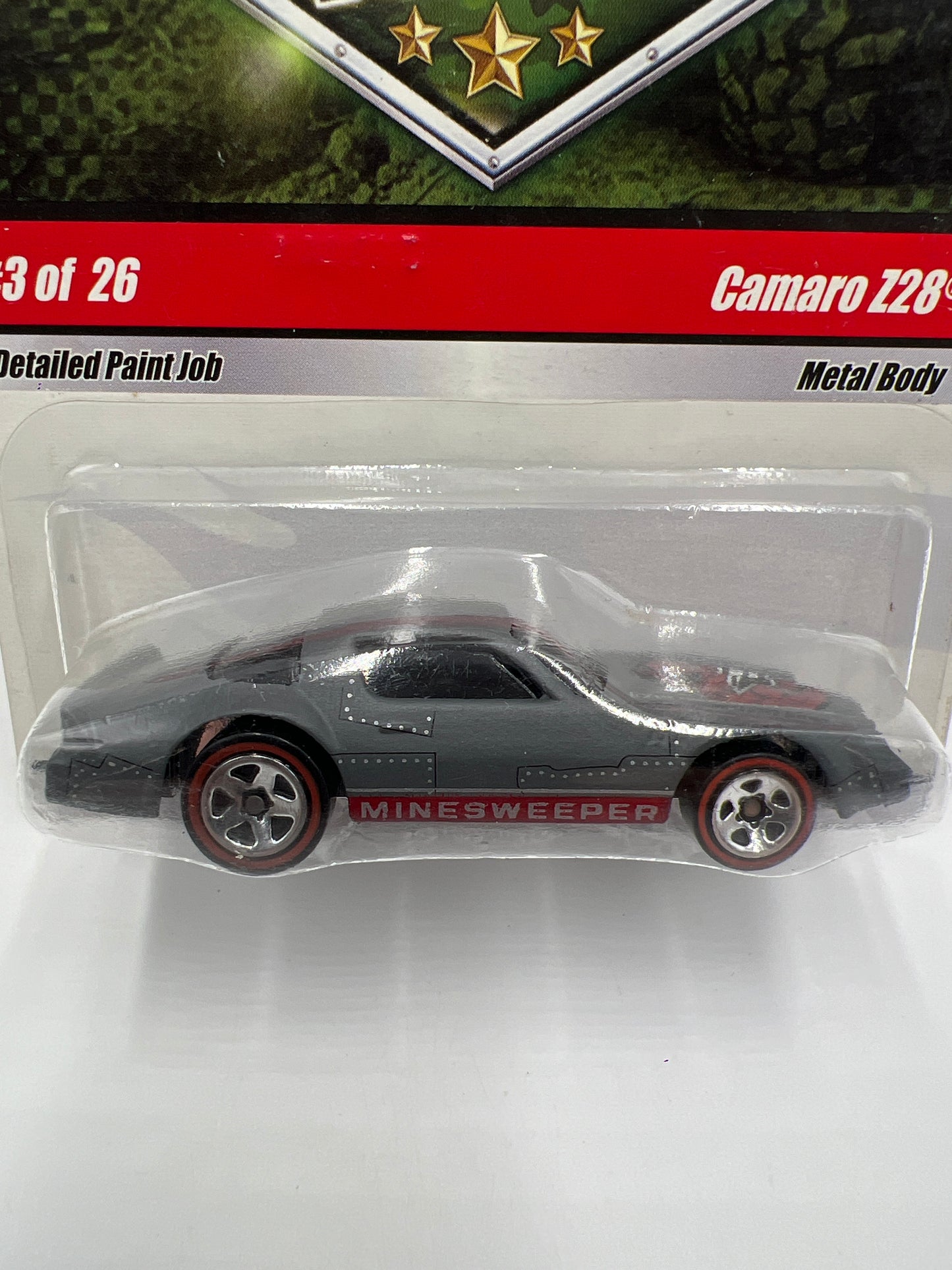 Hot Wheels Military Rods #3 Camaro Z28 Gray W/Protector