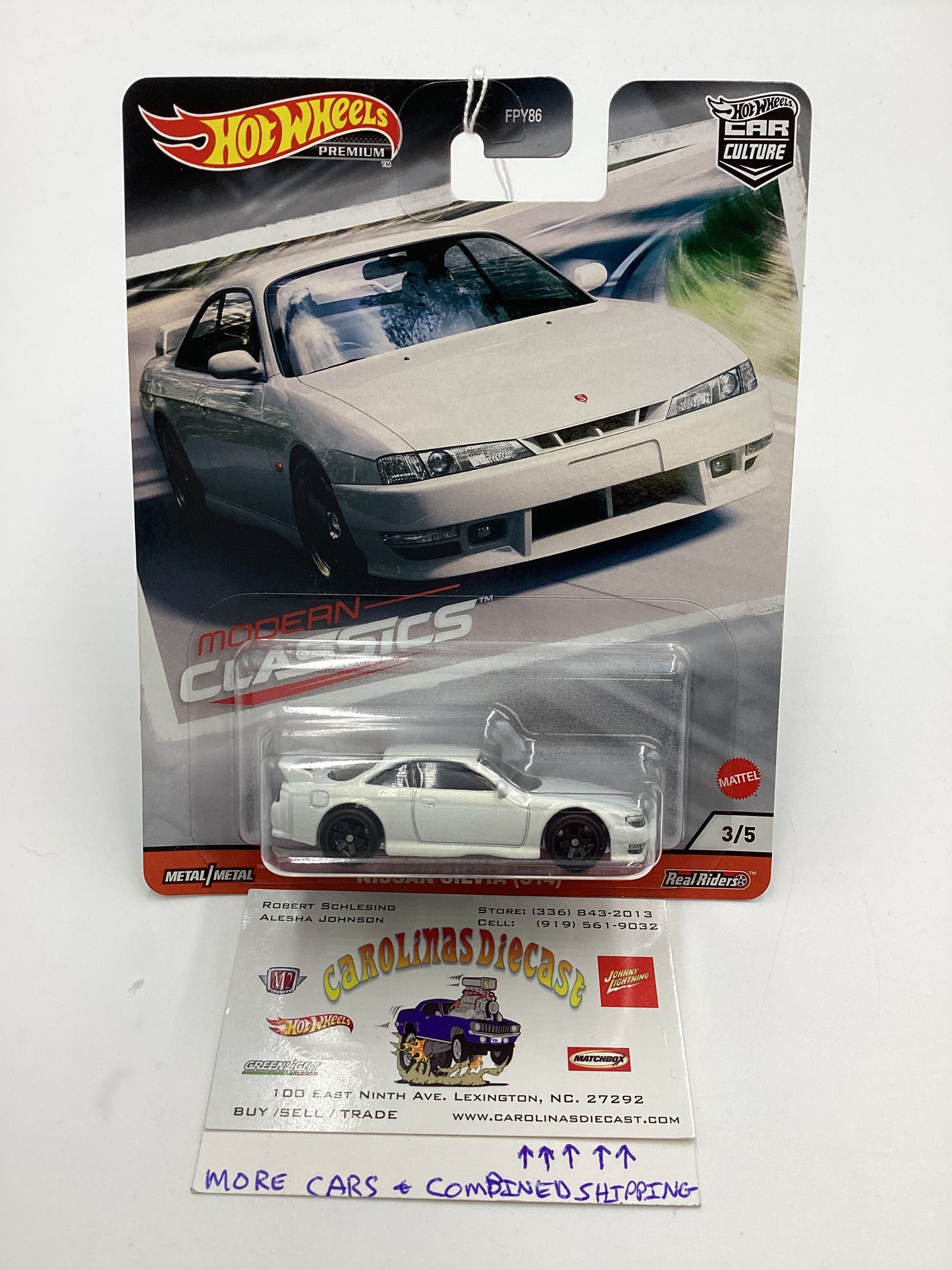 Hot Wheels Premium Car Culture Modern Classics #3 Nissan Silvia S14 White 254A