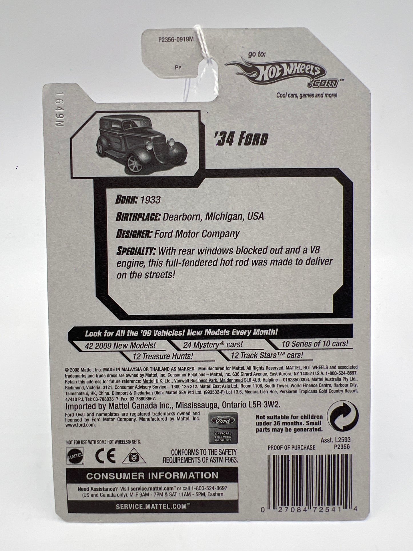 2009 Hot Wheels Treasure Hunts #48 34 Ford Black/Red 277E