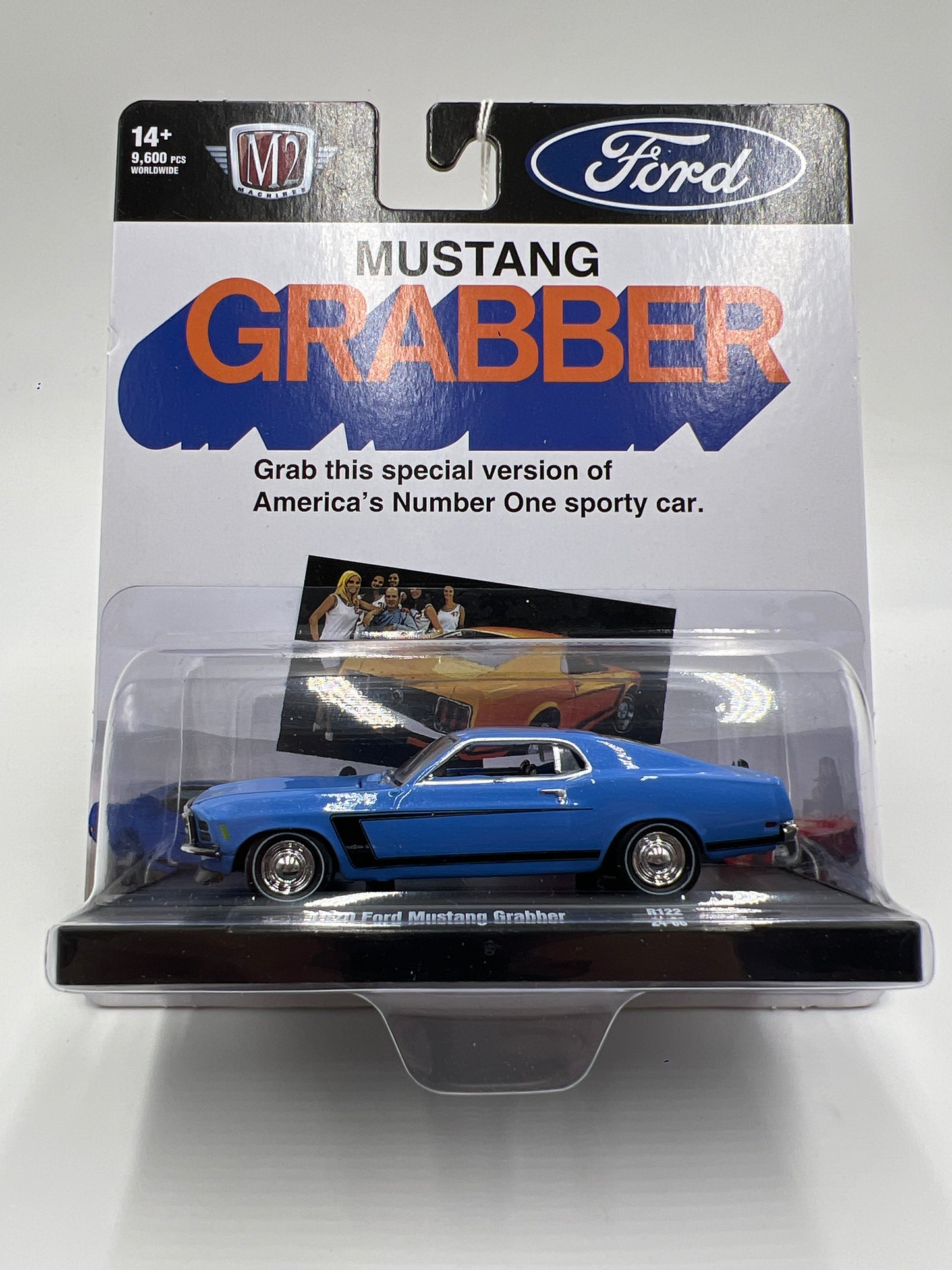 M2 Machines Auto-Drivers 1970 Ford Mustang Grabber Blue R122 189E
