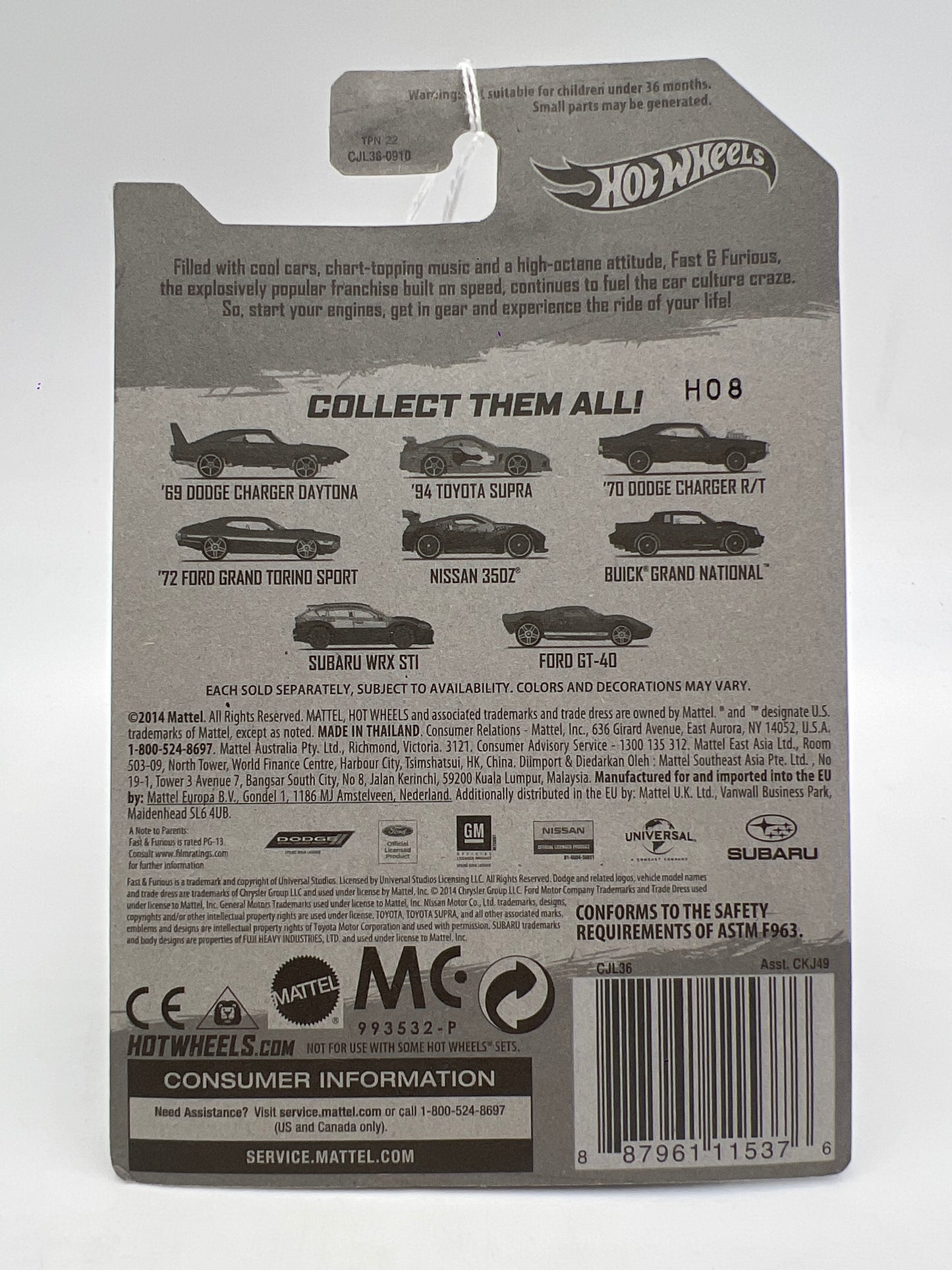 Hot Wheels Fast and Furious #6 Buick Grand National Black 72E