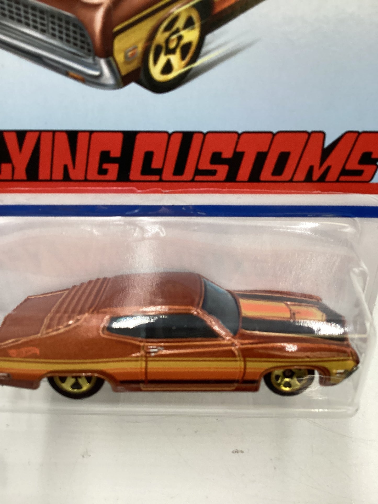 Hot Wheels Target Exclusive Flying Customs 70 Ford Torino Brown Cracked Blister