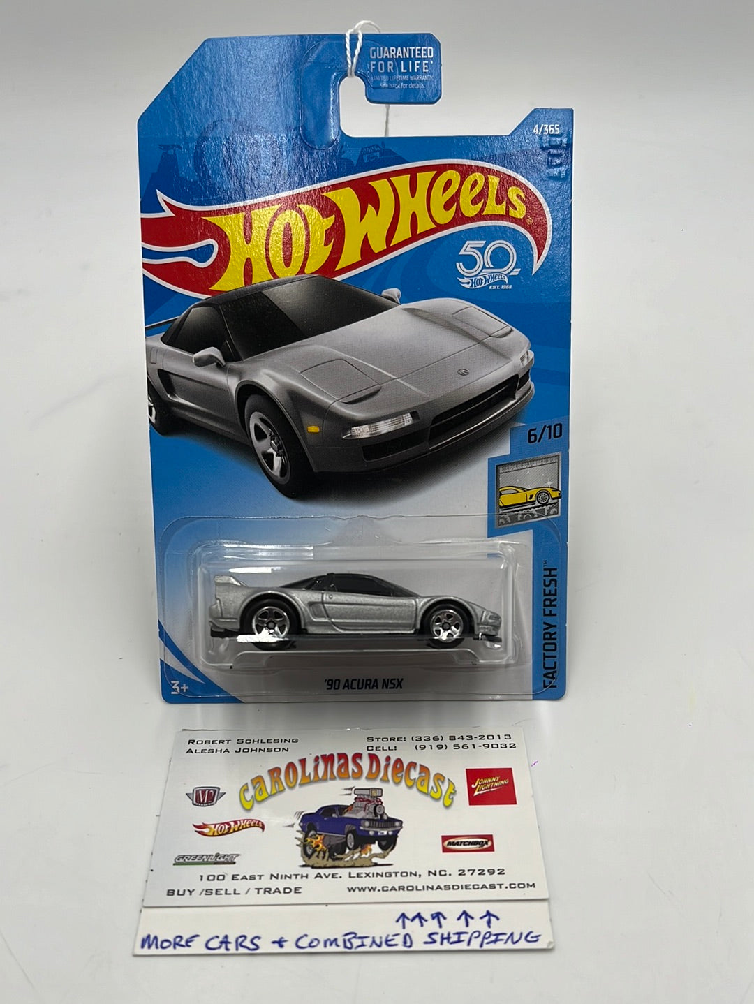 2018 Hot Wheels #4 90 Acura NSX Silver 108C