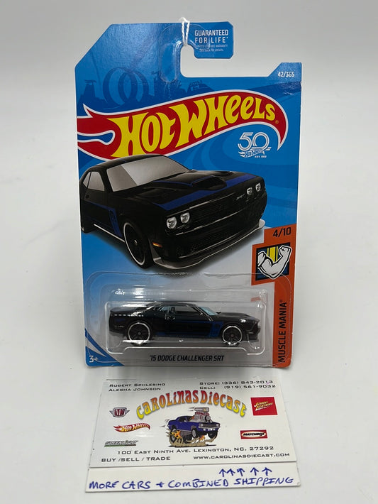 Hot Wheels 2018 #42 15 Dodge Challenger SRT Black 46i