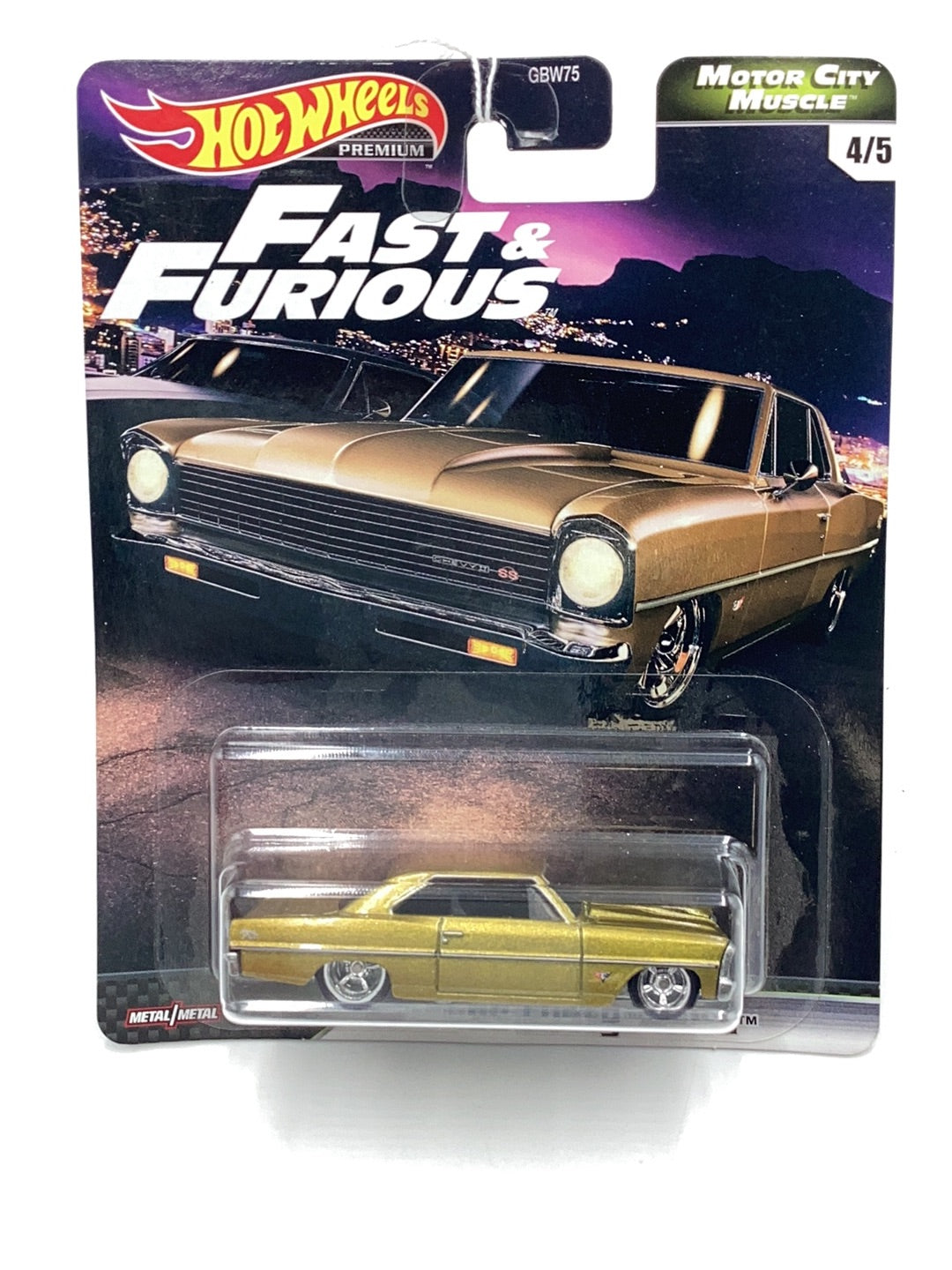 Hot wheels fast and furious Motor City Muscle #4 66 Chevy Nova 249B