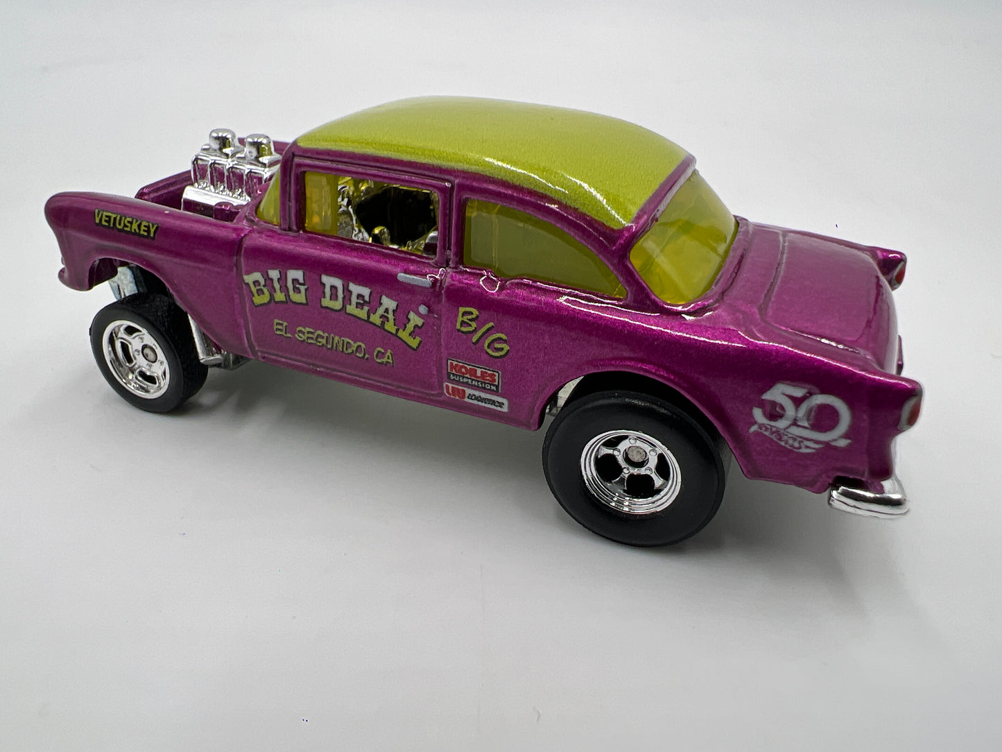 Hot Wheels 50th Favorites Premium 55 Chevy Bel Air Gasser Purple Loose