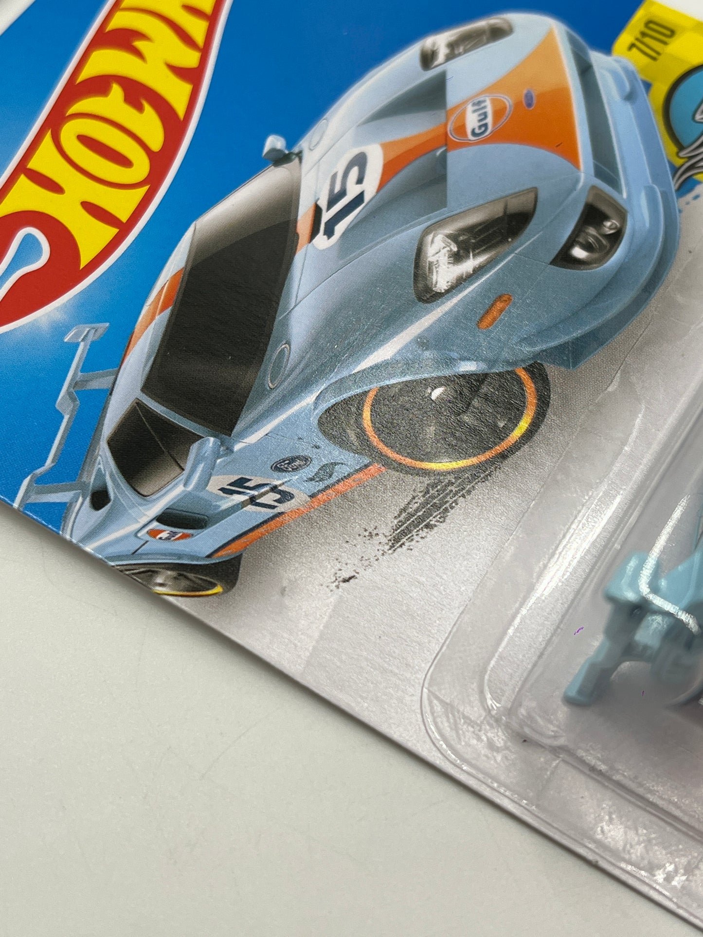 2016 Hot Wheels Speed Graphics #182 Ford GT Gulf Blue Card Not Perfect 22C