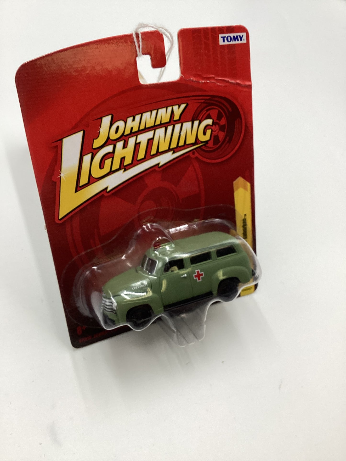 Johnny lightning Tomy #20 Chevy 1950 Chevy Suburban Army Green Vein Top Right 227H