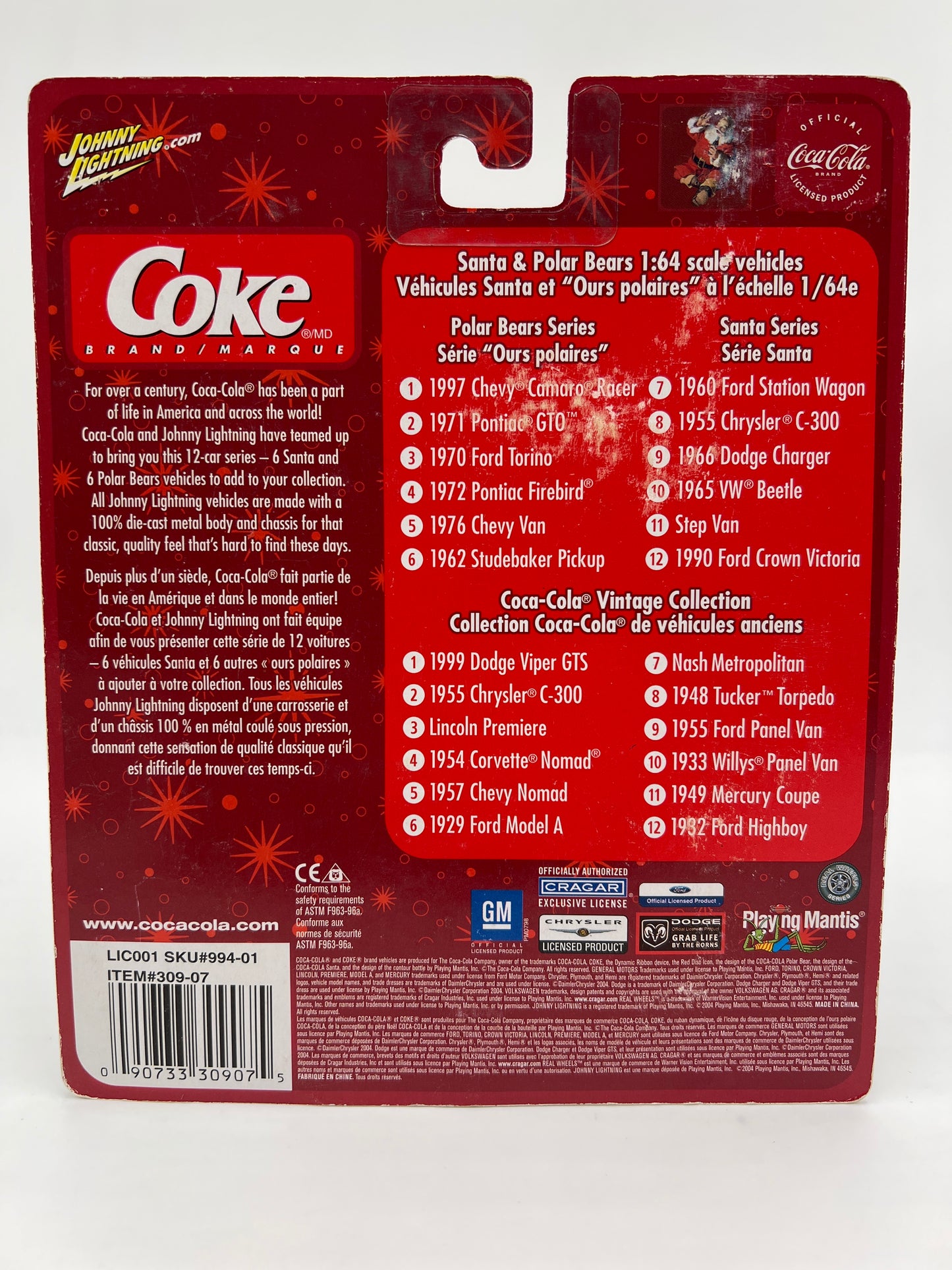 Johnny Lightning White Lightning Chase Coca Cola #6 1962 Studebaker Pickup Truck Blue W/Protector