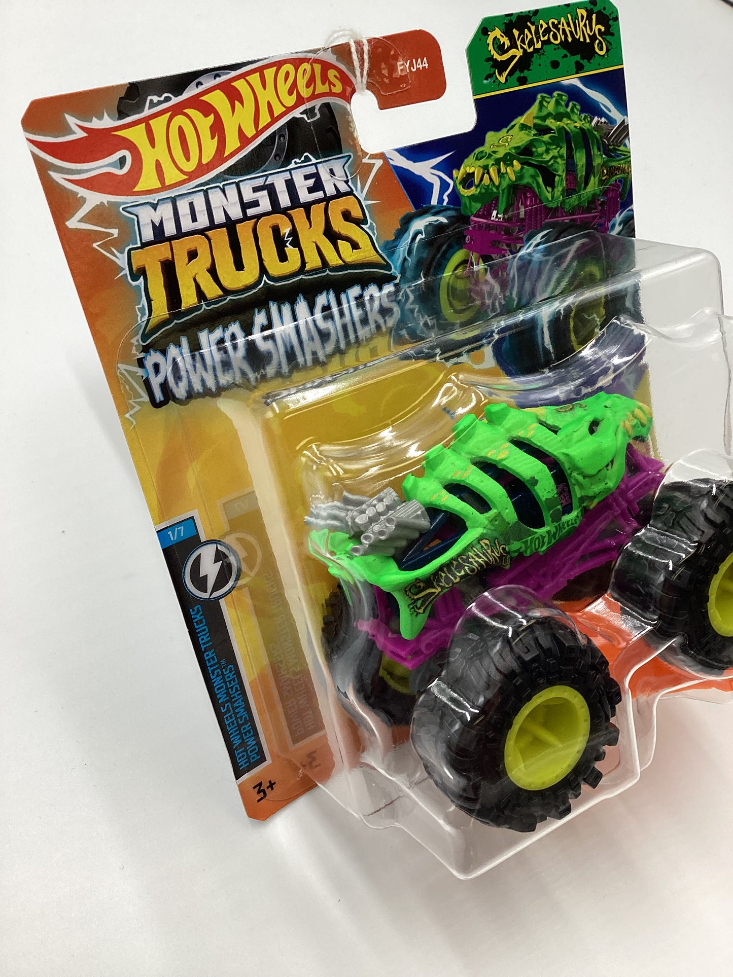 2024 Hot wheels Monster Trucks Power Smashers #1 Skelesaurus Green 133E