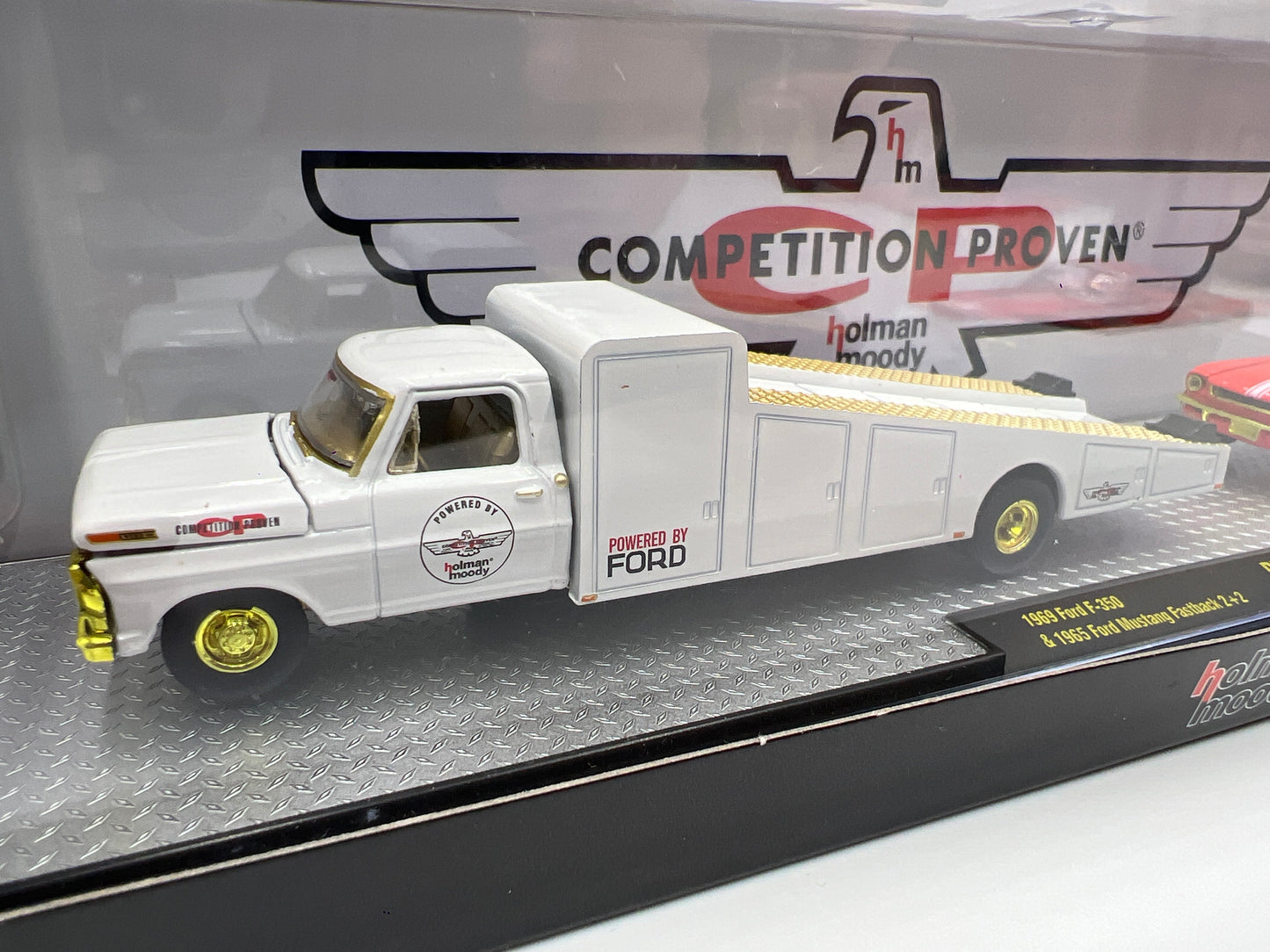 M2 Machines CHASE Holman Moody Hauler 1969 Ford F-350 & 1965 Ford Mustang Fastback 2+2 R76