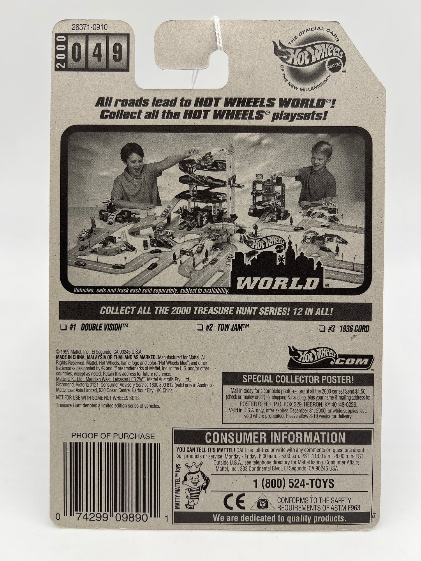 2000 Hot Wheels Treasure Hunt Real Riders #49 Double Vision Purple 275E