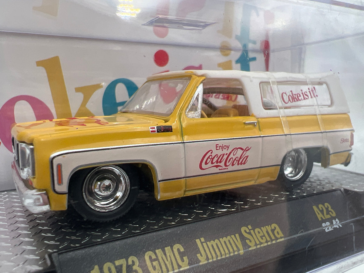 M2 Machines A23 Coca Cola 1973 GMC Jimmy Sierra Yellow