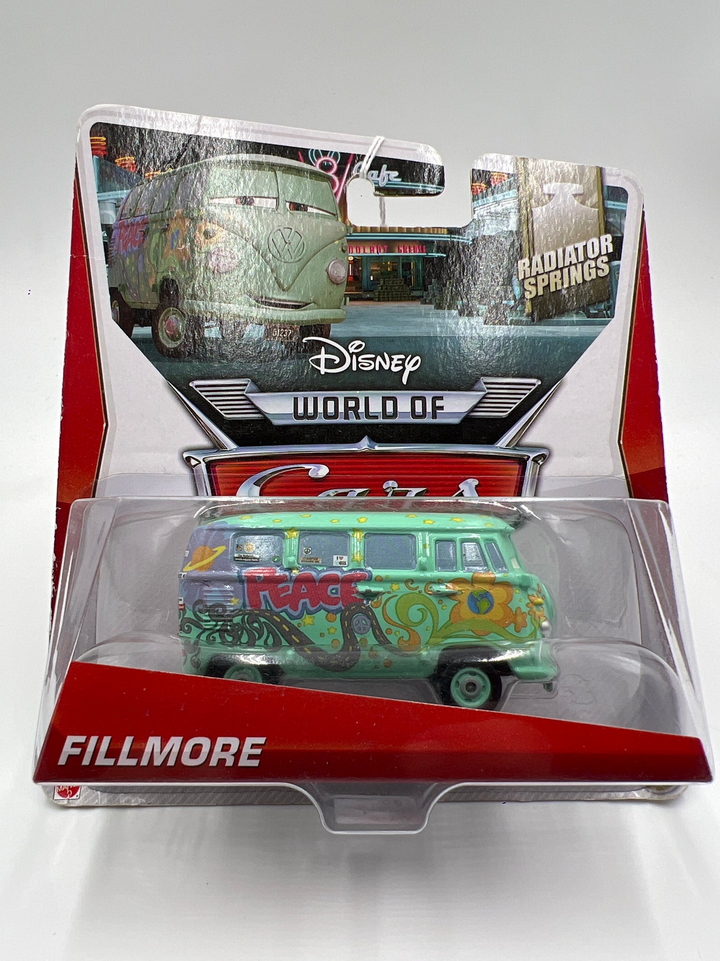 Disney Pixar The World Of Cars Radiator Springs #10 Fillmore Green Card Not Perfect 141D