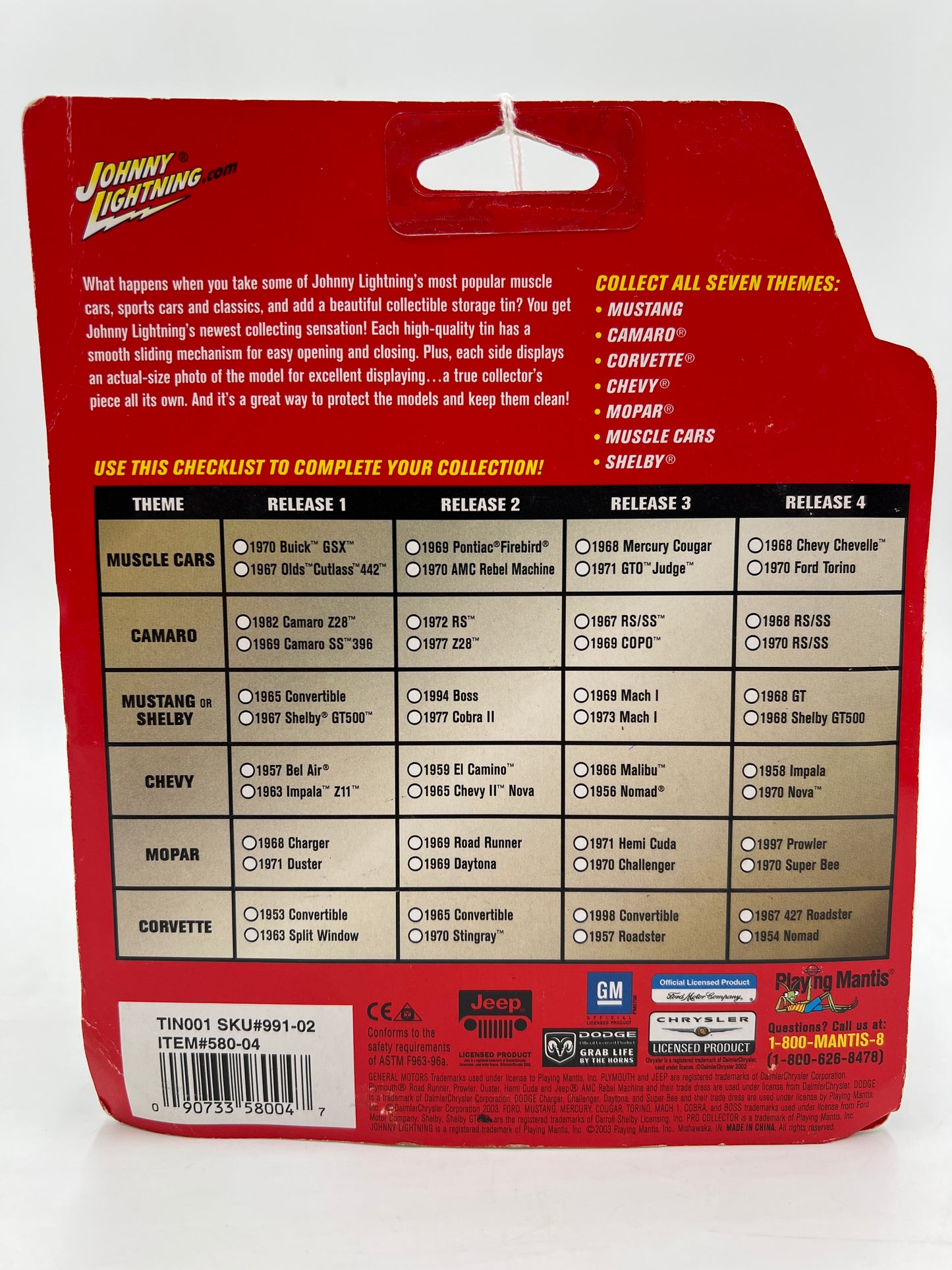 Johnny Lightning Pro Collector Series #42 1958 Chevy Impala Silver W/Storage Tin 220B