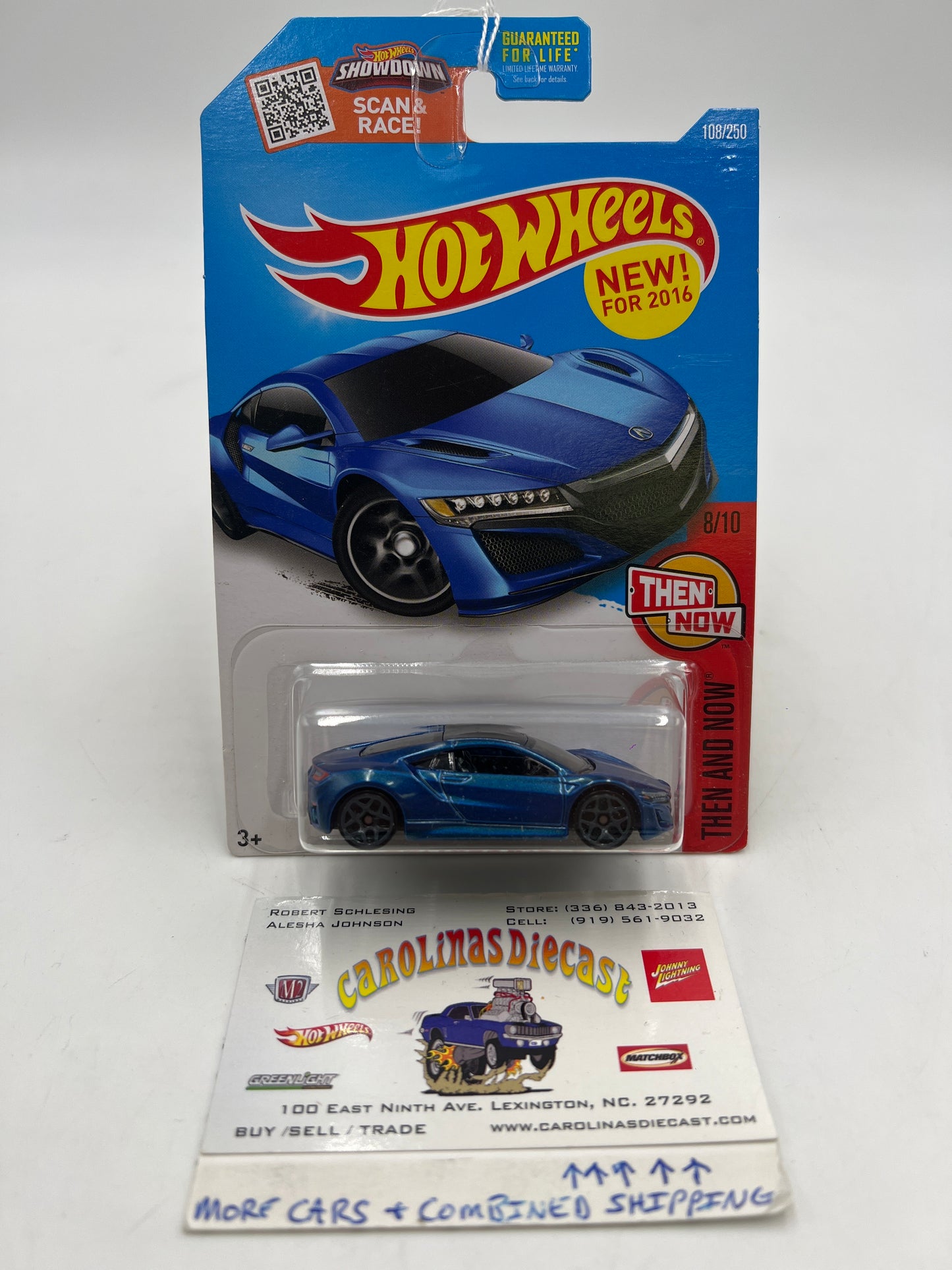 2016 Hot Wheels Then and Now #108 17 Acura NSX Blue 107E