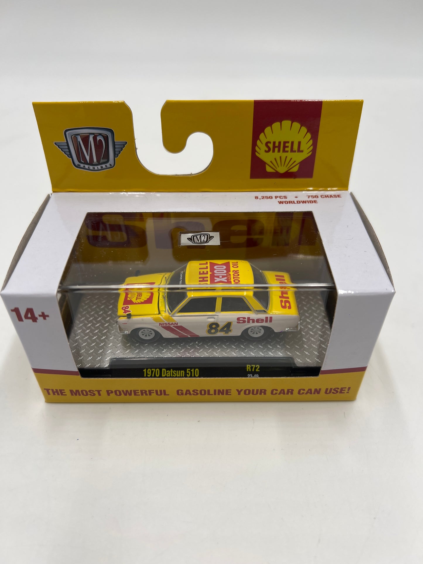 M2 Machines Shell 1970 Datsun 510 Yellow/White R72