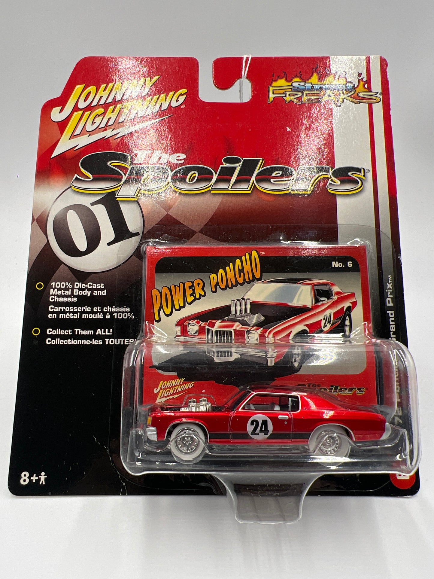 Johnny Lightning Street Freaks The Spoilers #6 72 Pontiac Grand Prix White Lightning Chase Red