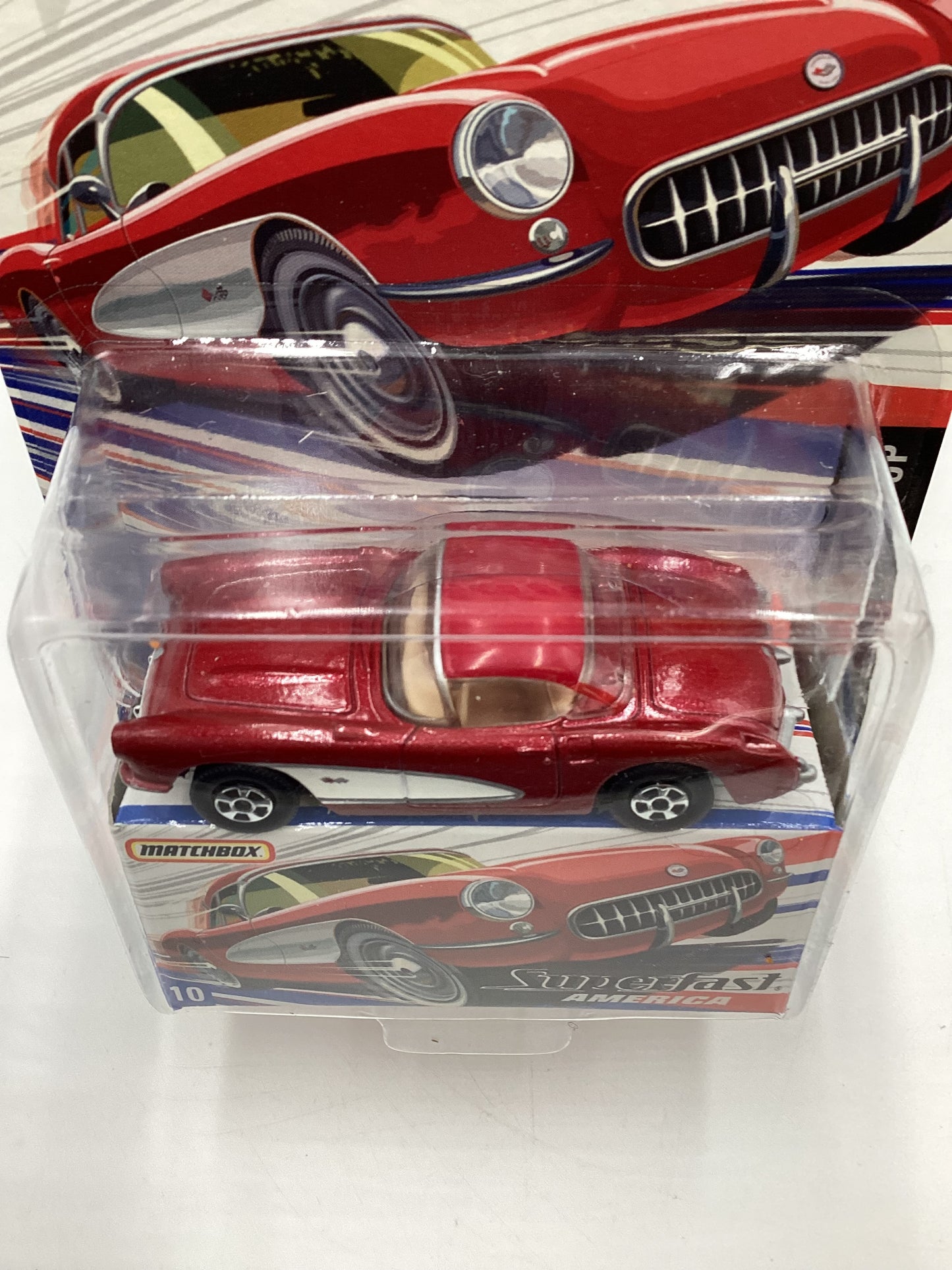 Matchbox Superfast America #10 1957 Corvette Hardtop Red 170H